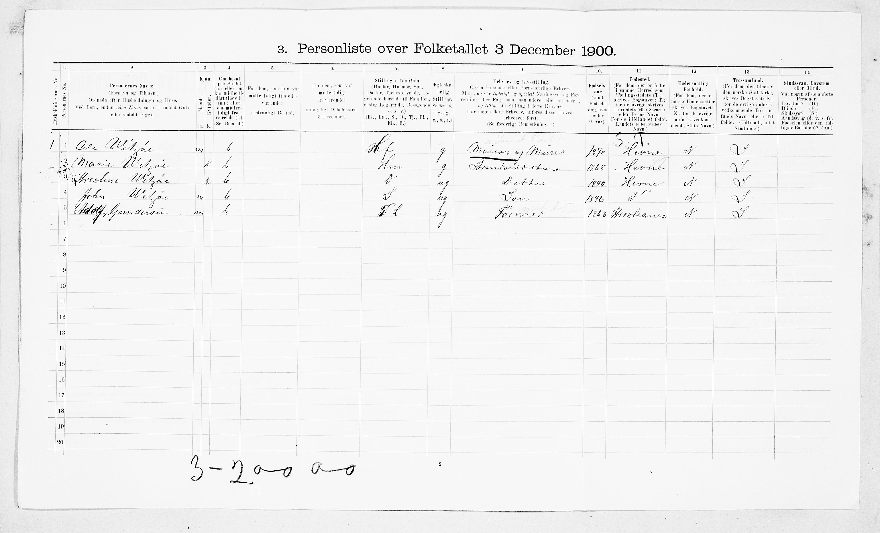 SAT, 1900 census for Bremsnes, 1900, p. 123