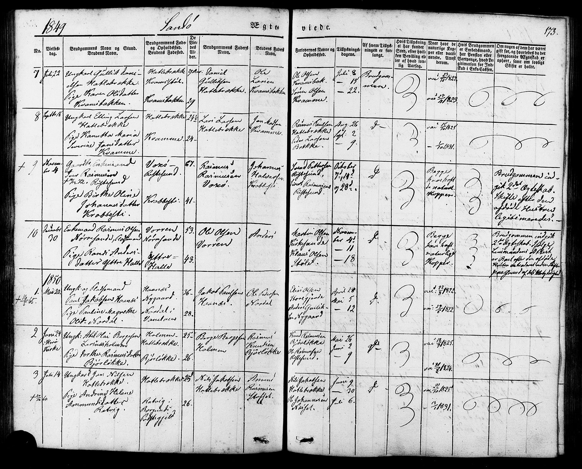 Ministerialprotokoller, klokkerbøker og fødselsregistre - Møre og Romsdal, AV/SAT-A-1454/503/L0034: Parish register (official) no. 503A02, 1841-1884, p. 173