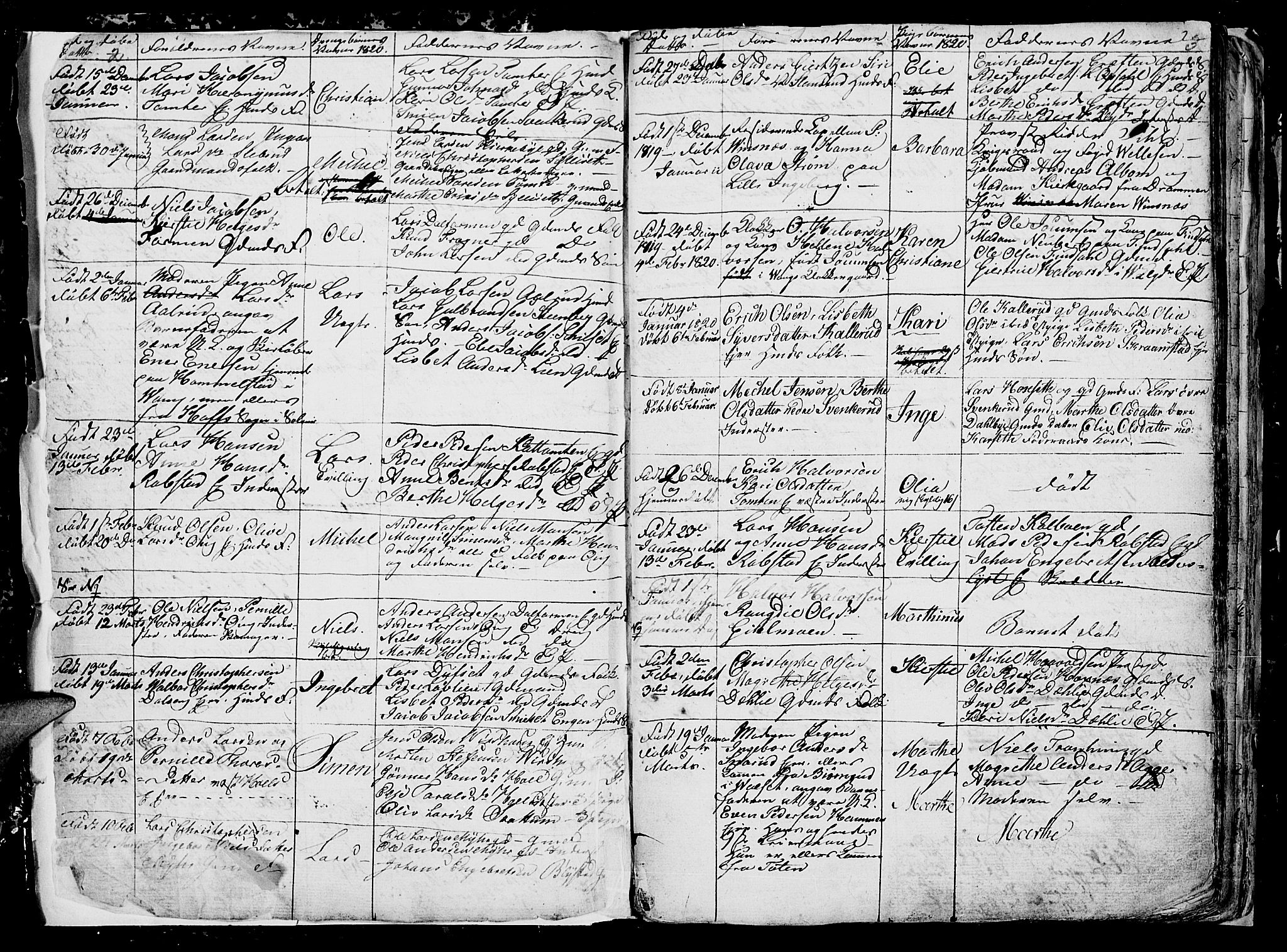 Vang prestekontor, Hedmark, SAH/PREST-008/H/Ha/Hab/L0006: Parish register (copy) no. 6, 1819-1832, p. 2-3