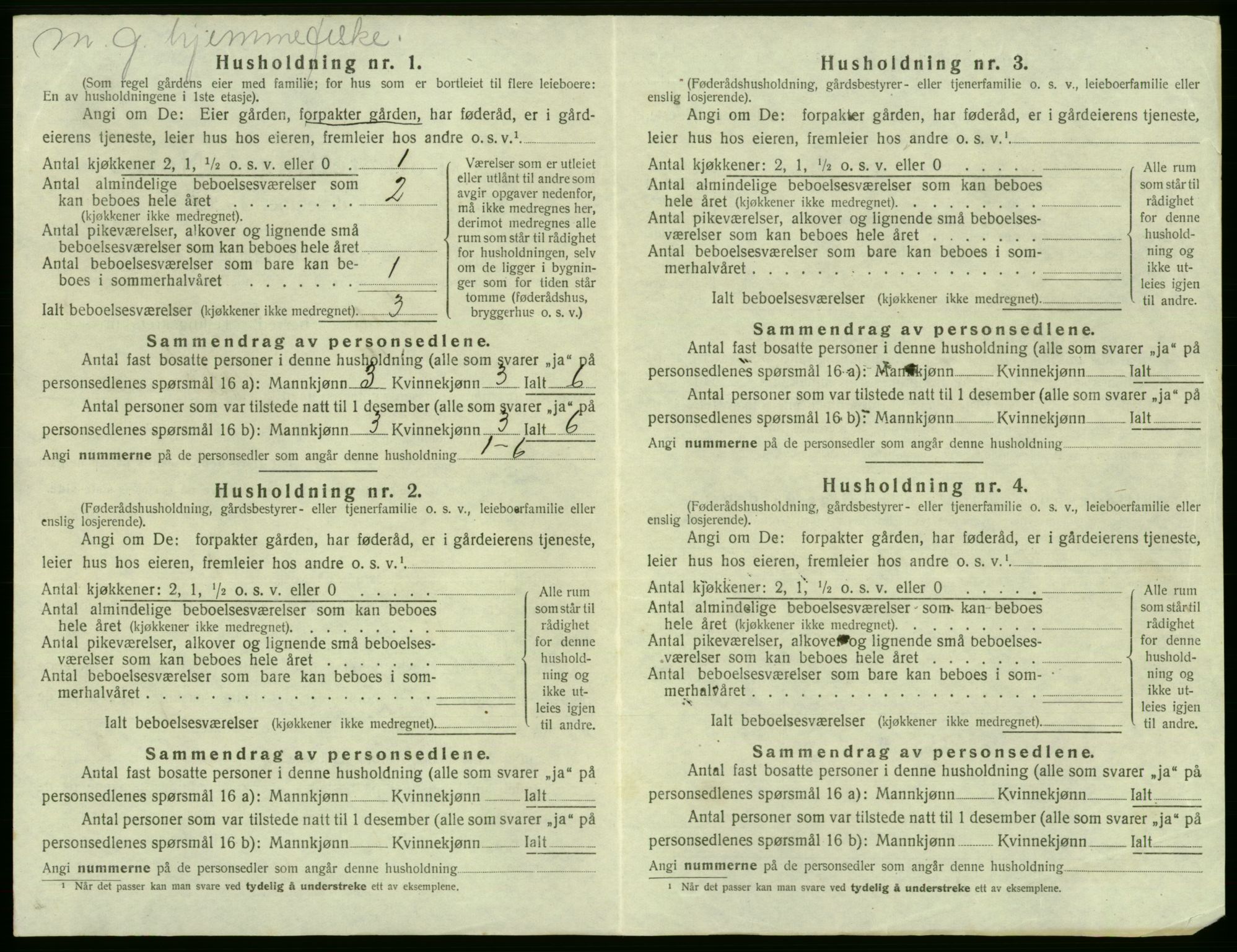 SAB, 1920 census for Fjell, 1920, p. 394