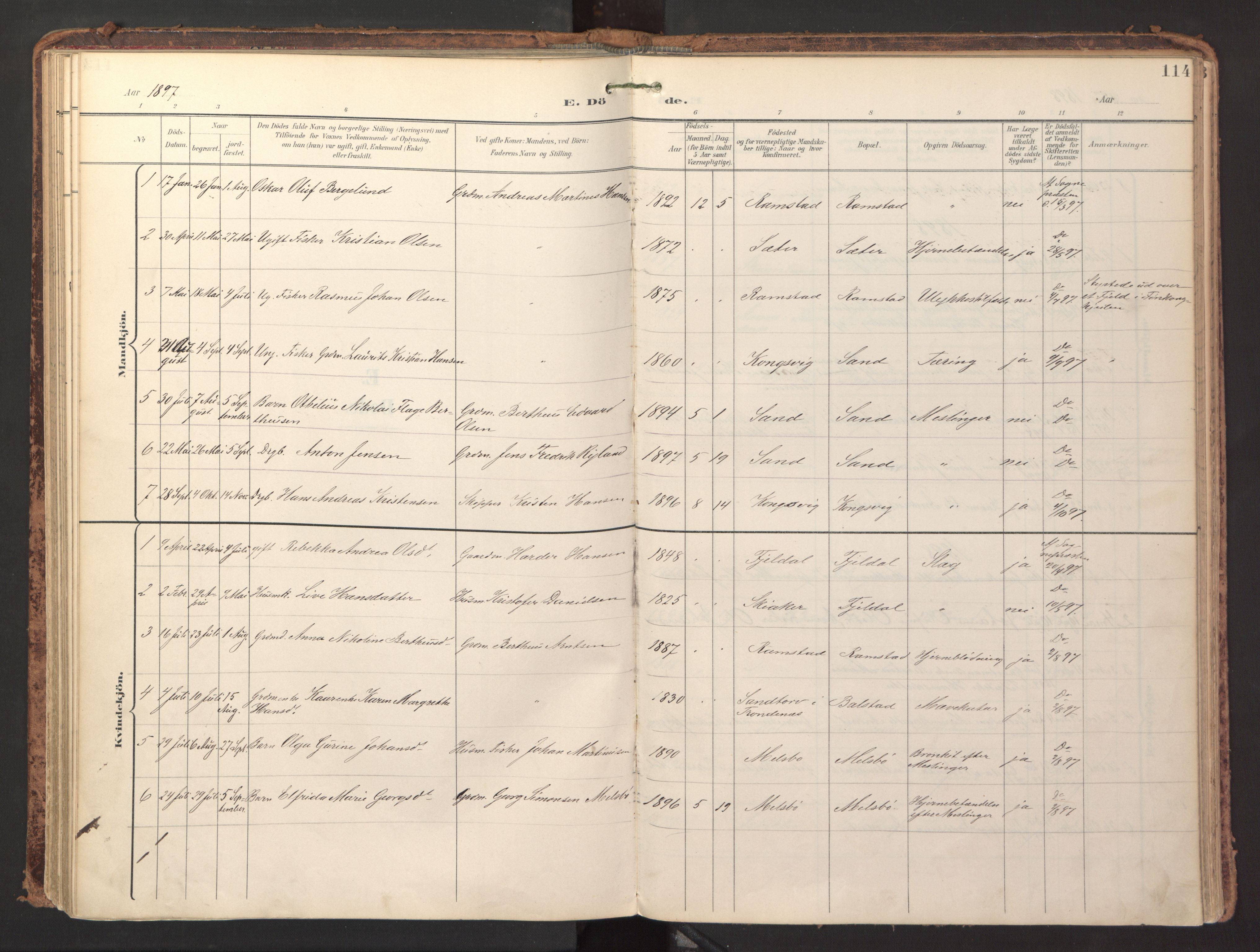 Ministerialprotokoller, klokkerbøker og fødselsregistre - Nordland, SAT/A-1459/865/L0926: Parish register (official) no. 865A04, 1897-1912, p. 114