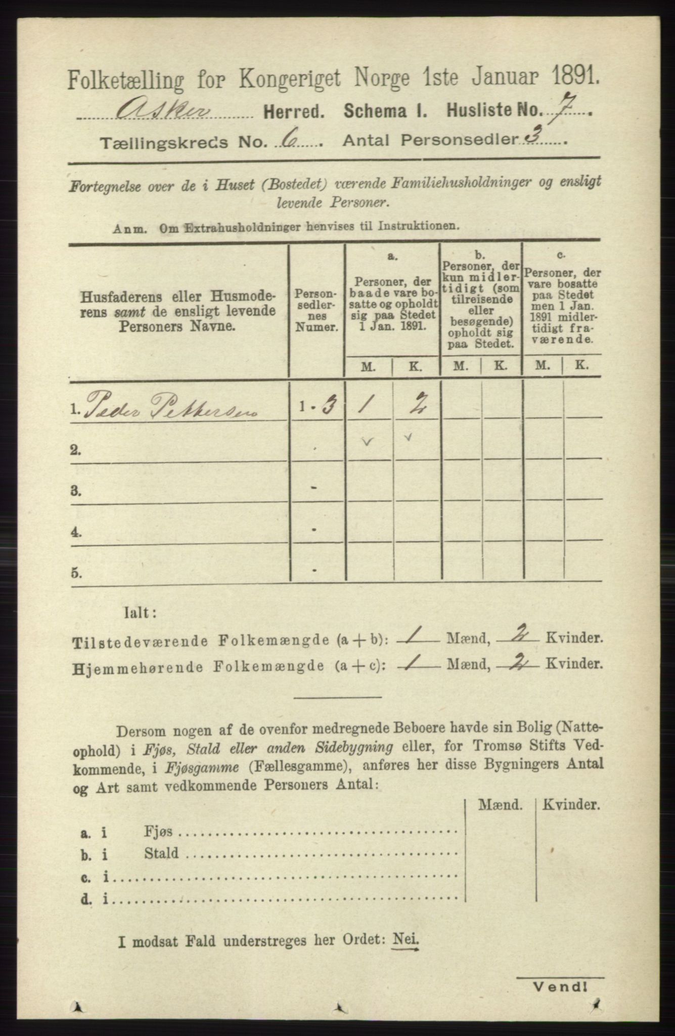 RA, 1891 census for 0220 Asker, 1891, p. 4113