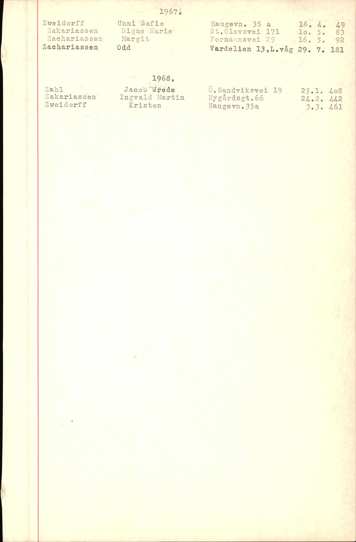Byfogd og Byskriver i Bergen, SAB/A-3401/06/06Nb/L0008: Register til dødsfalljournaler, 1966-1969, p. 186
