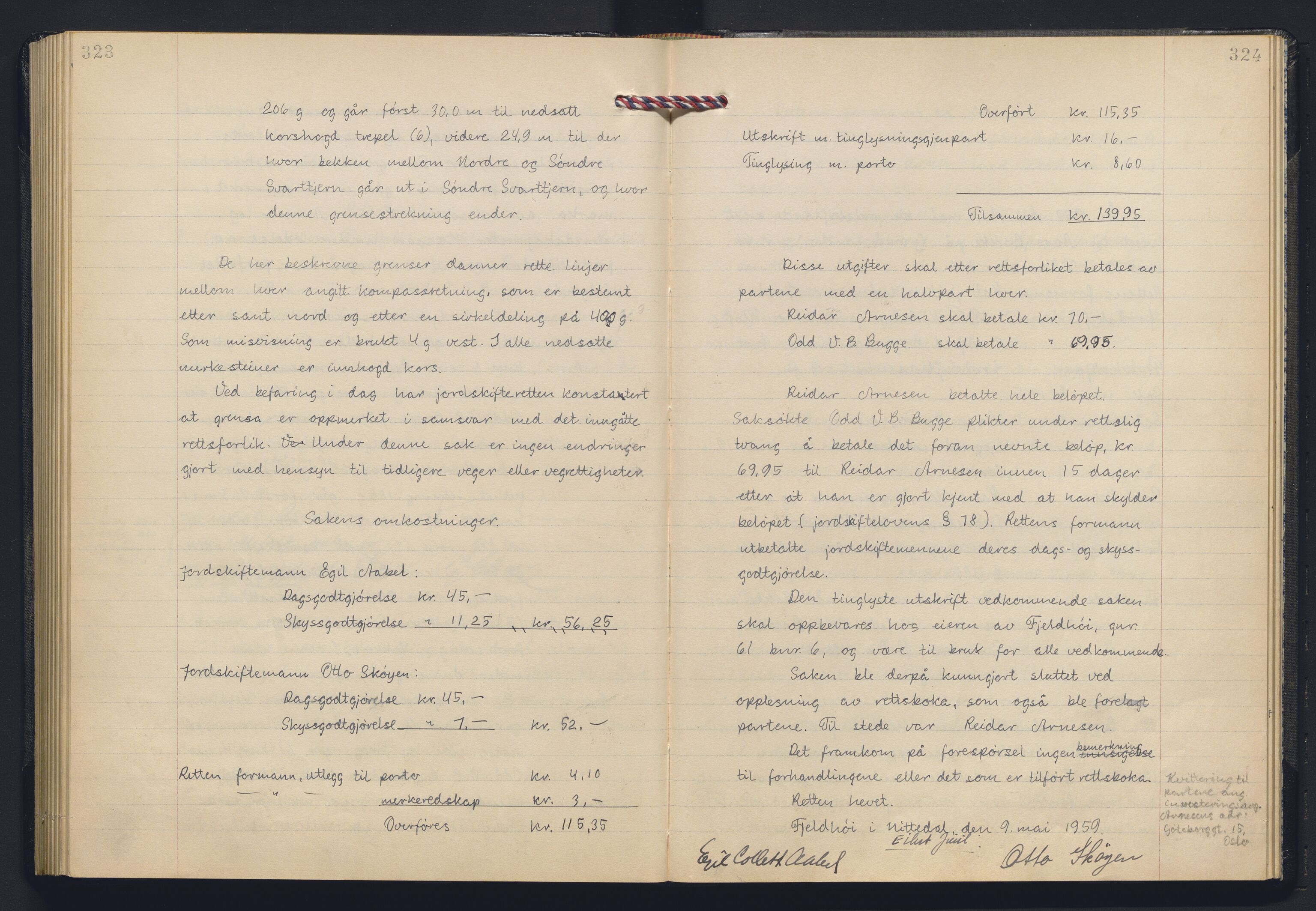 Akershus og Oslo jordskifterett, AV/SAO-A-10121/F/Fa/L0031: Forhandlingsprotokoll, 1956-1959, p. 323-324