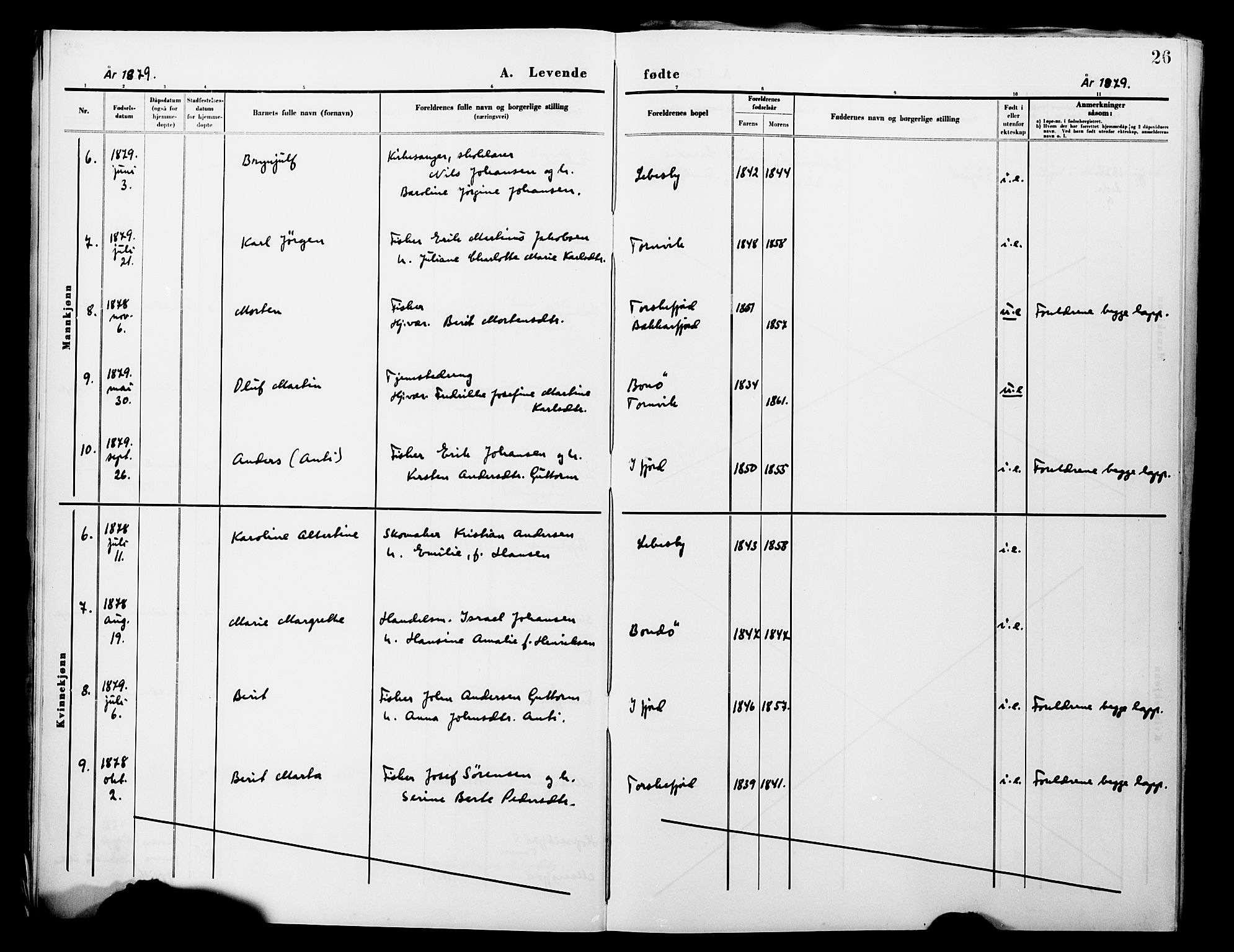 Lebesby sokneprestkontor, AV/SATØ-S-1353/H/Ha/L0004kirke: Parish register (official) no. 4, 1870-1902, p. 26