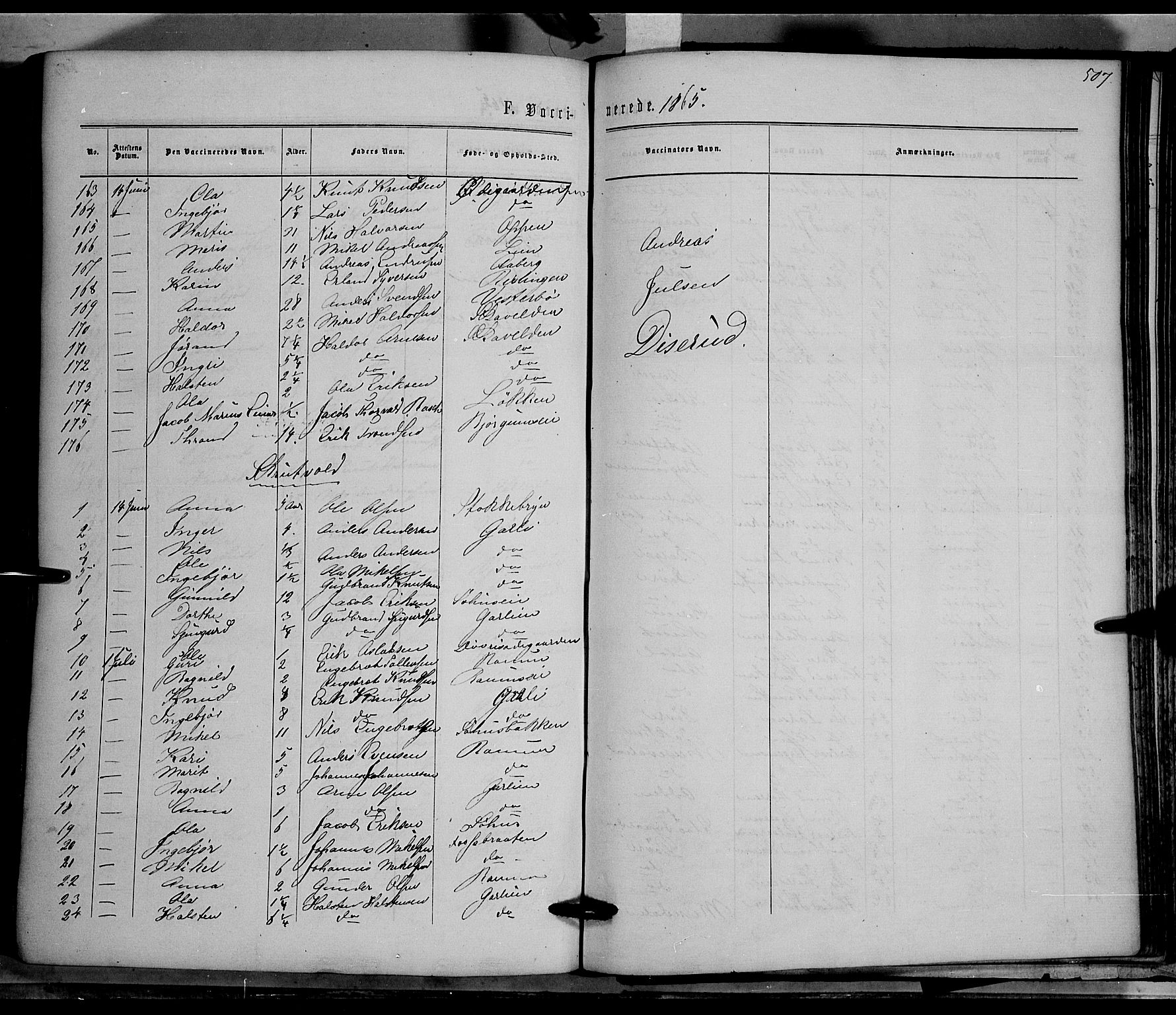 Nord-Aurdal prestekontor, AV/SAH-PREST-132/H/Ha/Haa/L0008: Parish register (official) no. 8, 1863-1875, p. 507