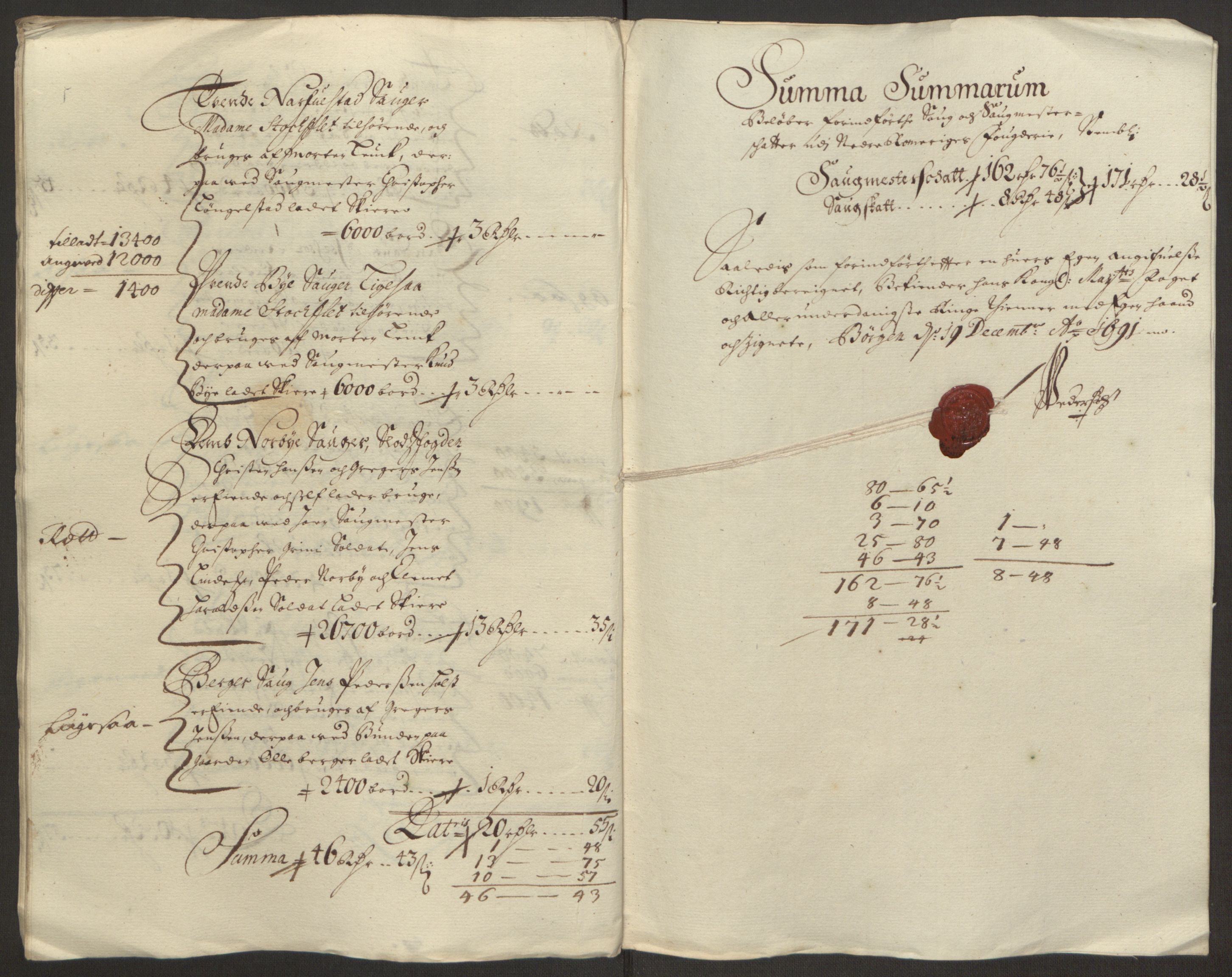 Rentekammeret inntil 1814, Reviderte regnskaper, Fogderegnskap, AV/RA-EA-4092/R11/L0575: Fogderegnskap Nedre Romerike, 1691, p. 124