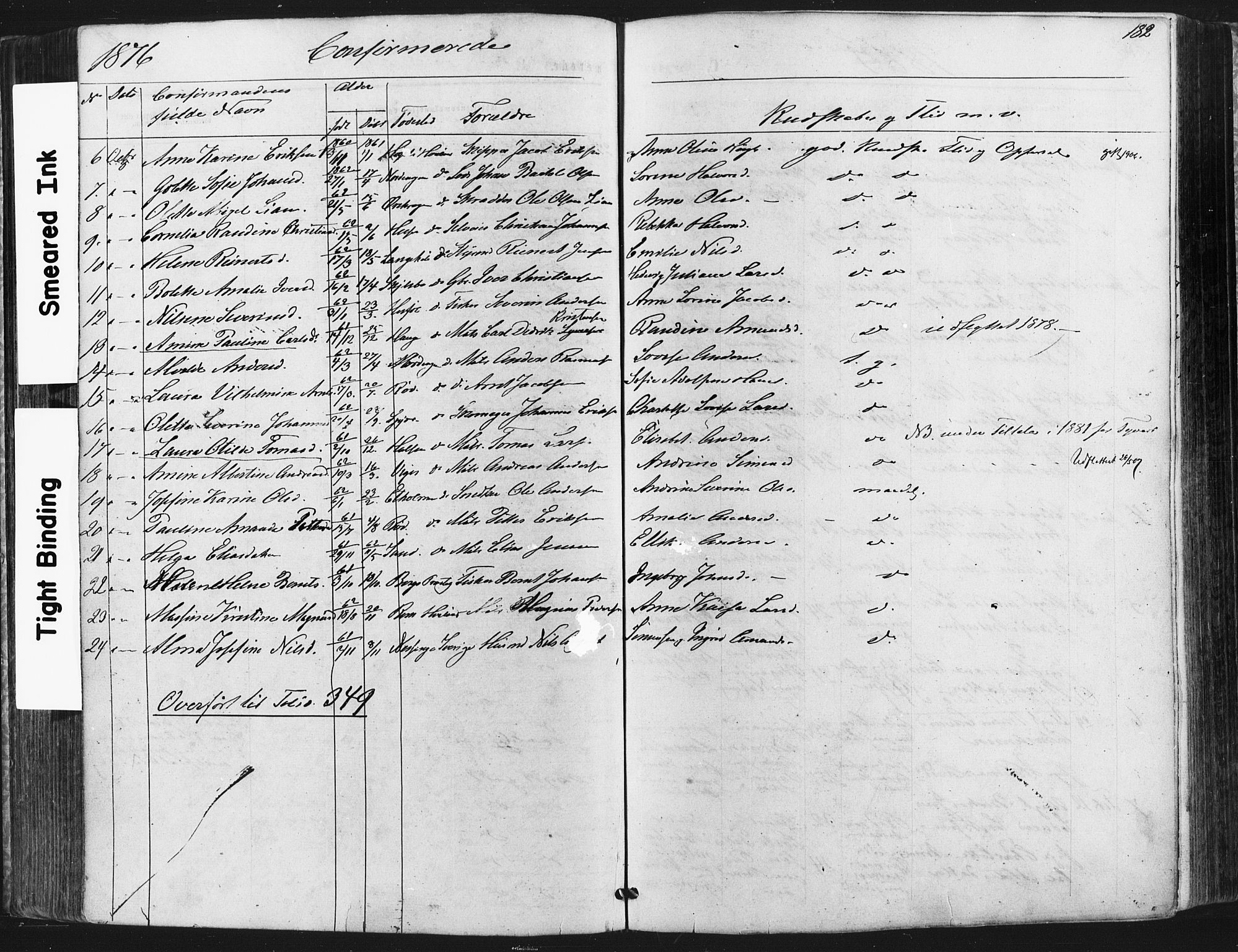 Hvaler prestekontor Kirkebøker, SAO/A-2001/F/Fa/L0007: Parish register (official) no. I 7, 1864-1878, p. 182