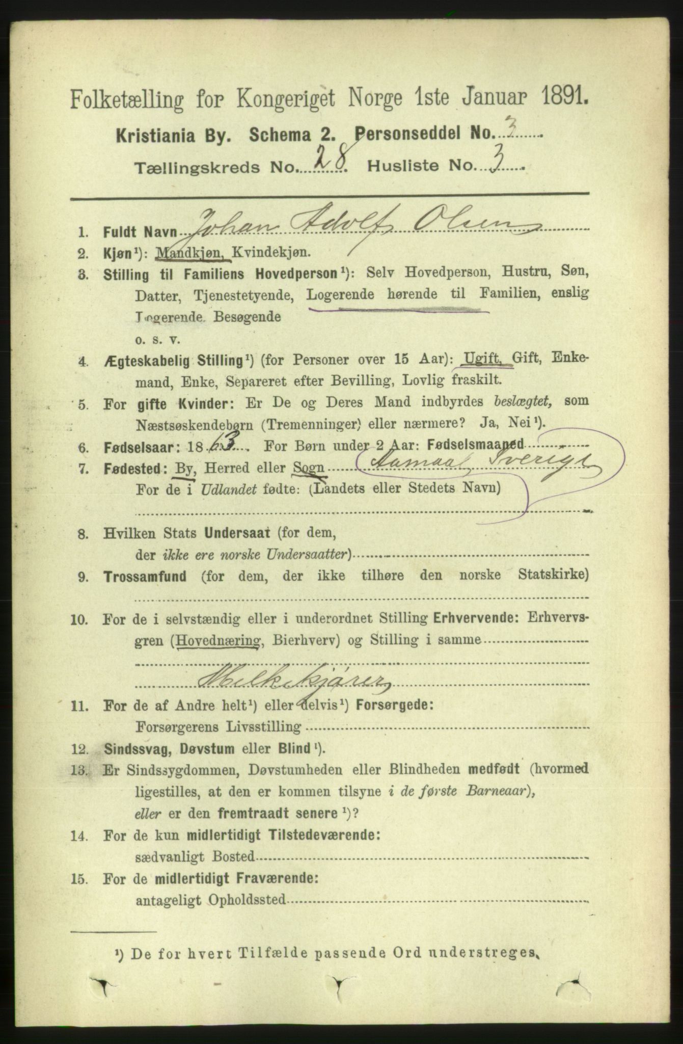 RA, 1891 census for 0301 Kristiania, 1891, p. 14348