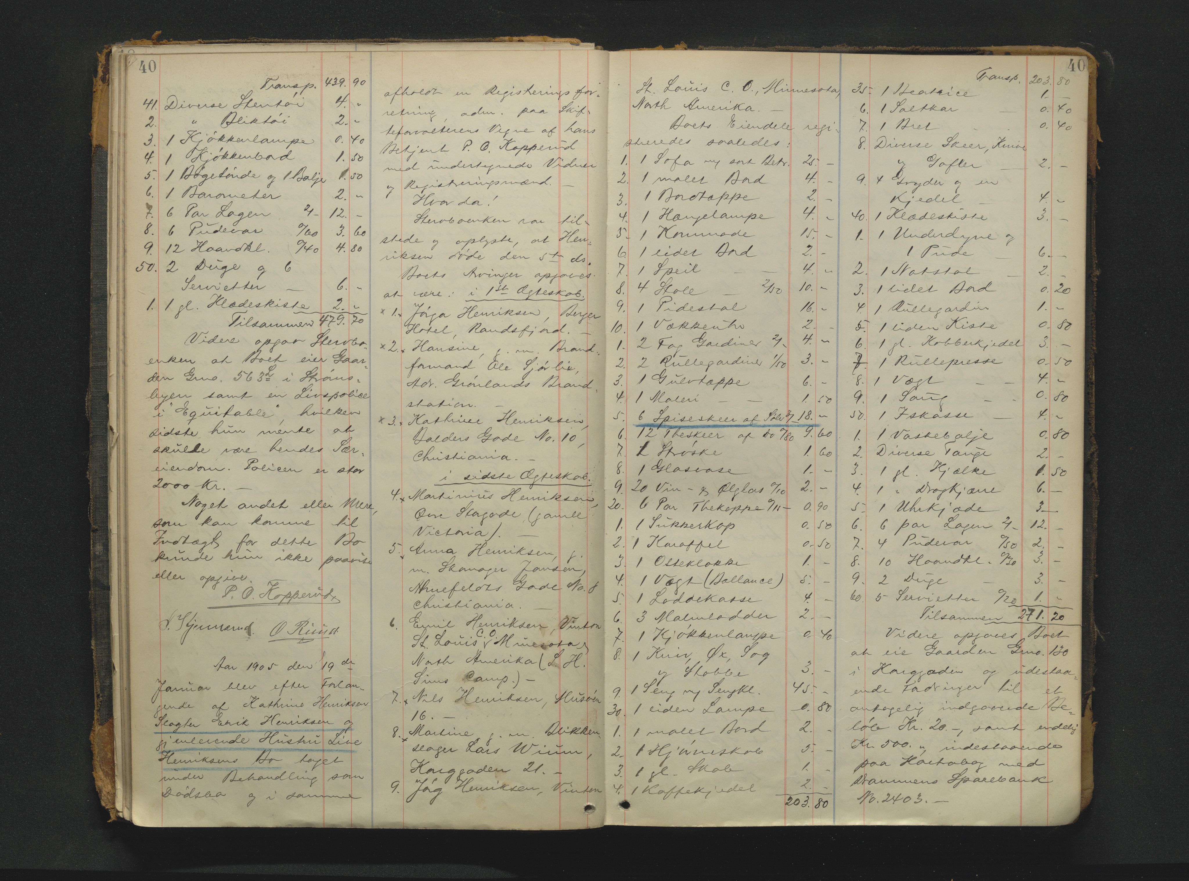 Drammen byfogd, AV/SAKO-A-222/H/Hb/Hbb/L0010: Registreringsprotokoll., 1903-1925, p. 40