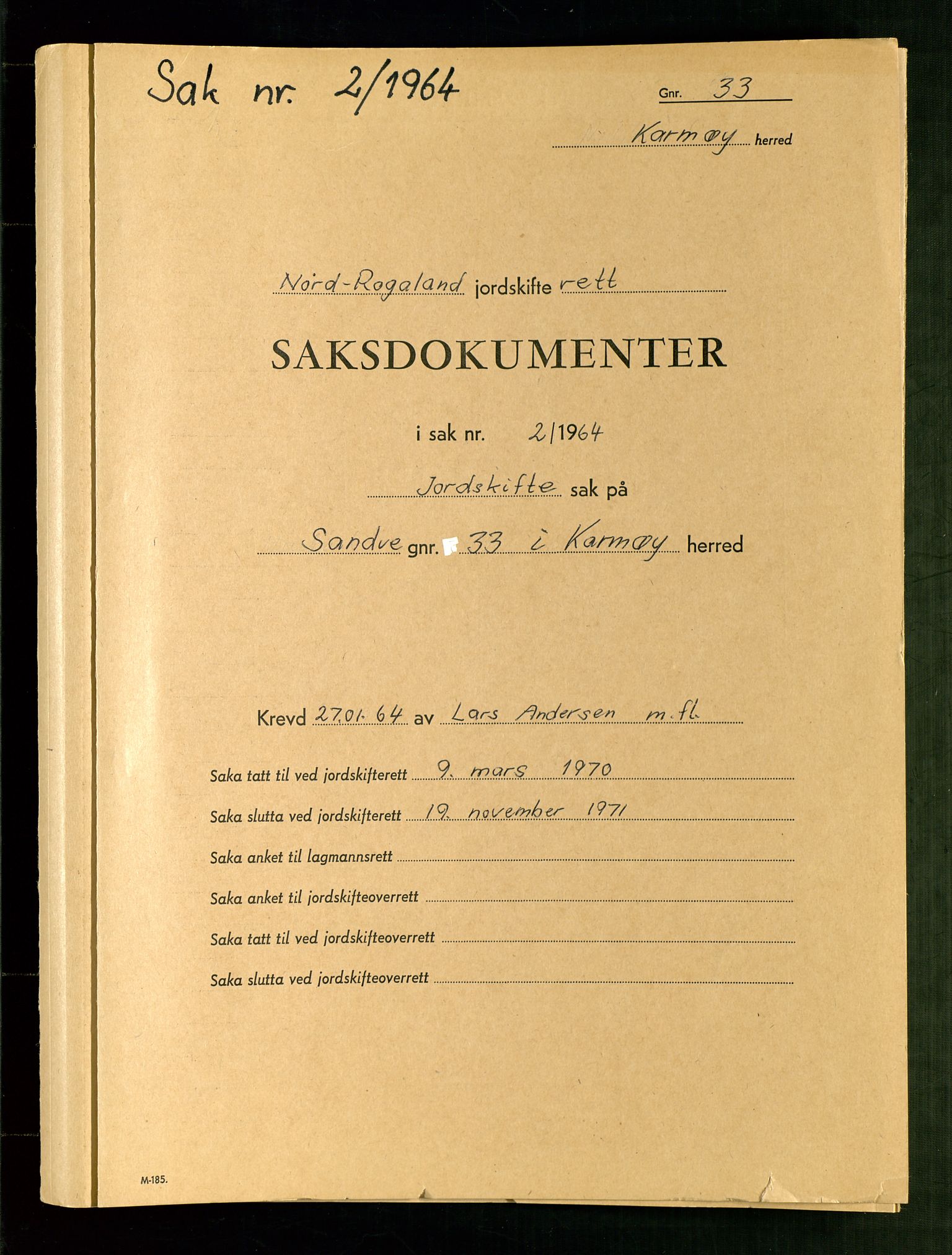 Nord-Rogaland jordskifterett, SAST/A-102427/Oc/L0008: Karmøy, 1955-1976, p. 101