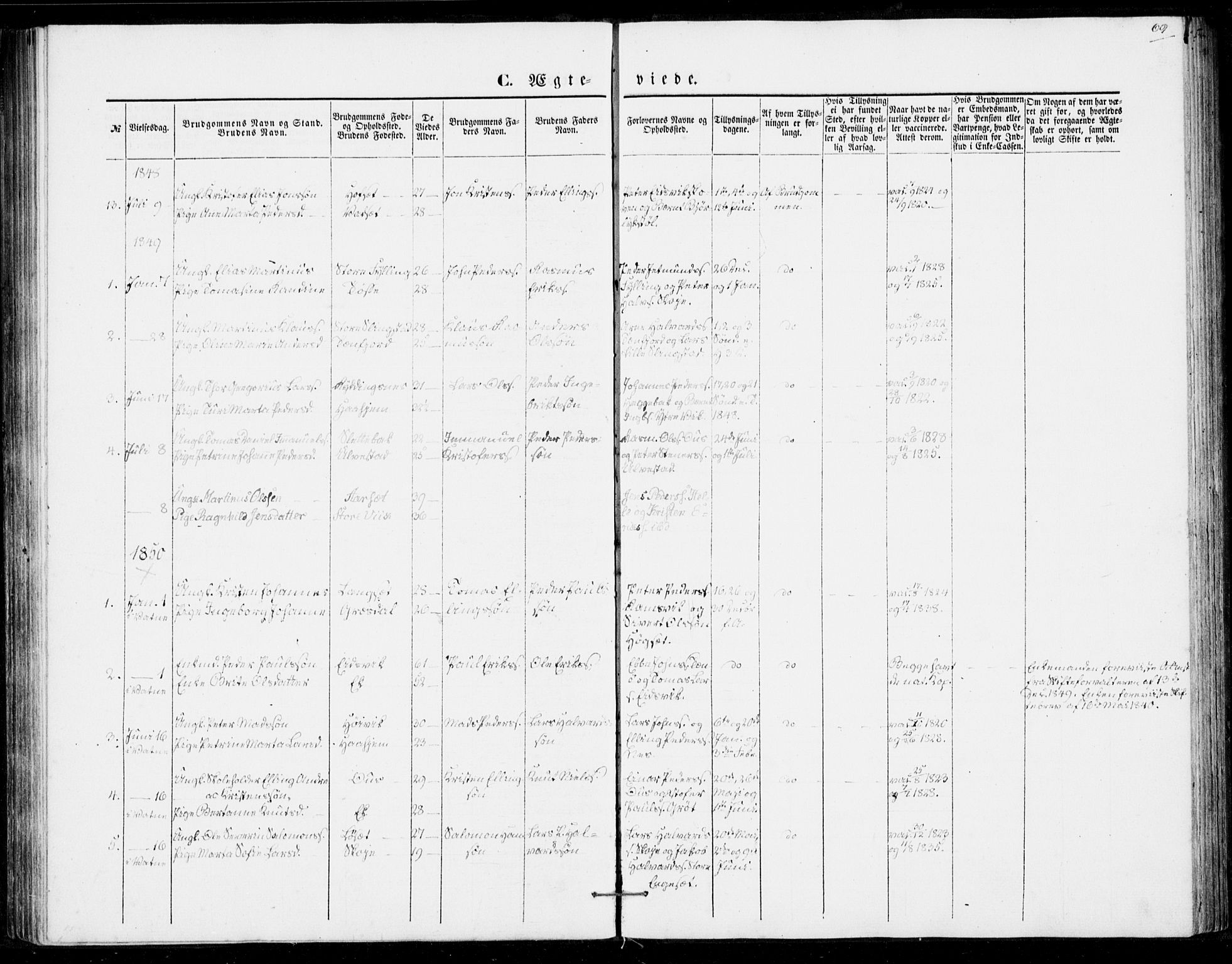 Ministerialprotokoller, klokkerbøker og fødselsregistre - Møre og Romsdal, SAT/A-1454/524/L0353: Parish register (official) no. 524A05, 1848-1856, p. 69