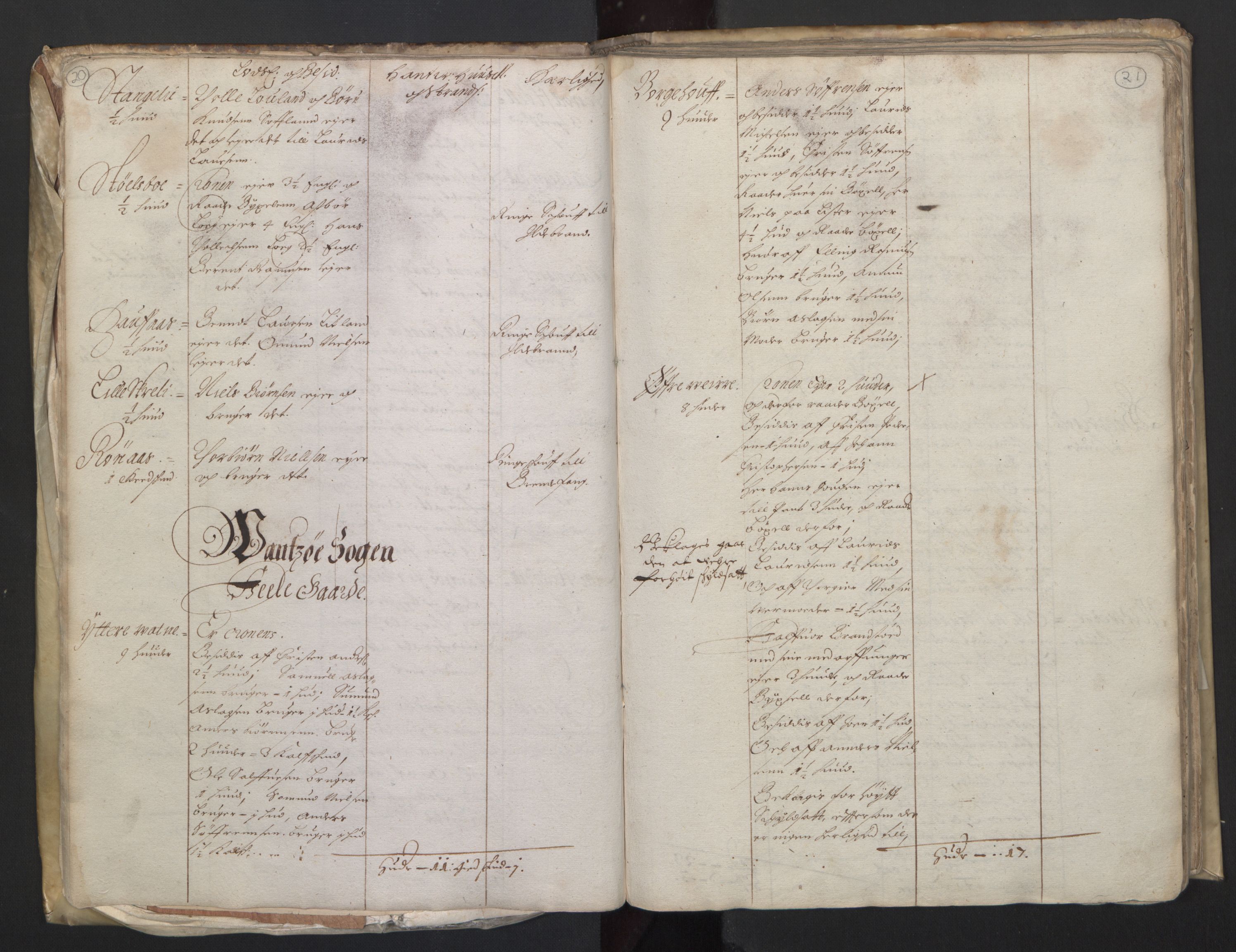 Rentekammeret inntil 1814, Realistisk ordnet avdeling, RA/EA-4070/L/L0020/0004: Agder lagdømme: / Alminnelig jordebok. Lista len, 1661, p. 20-21