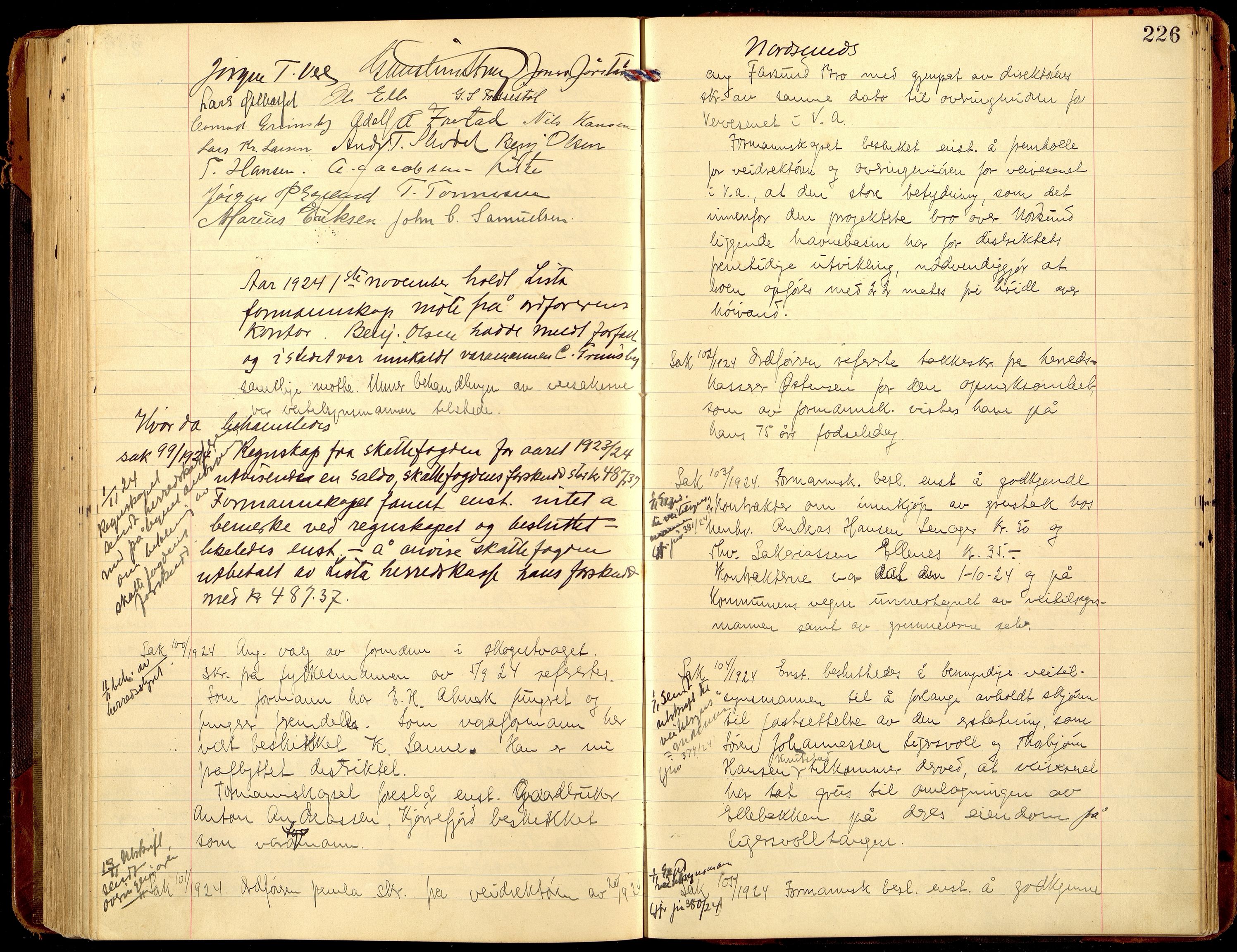 Lista kommune - Formannskapet, ARKSOR/1003LI120/A/L0008: Møtebok (d), 1921-1925, p. 225b-226a