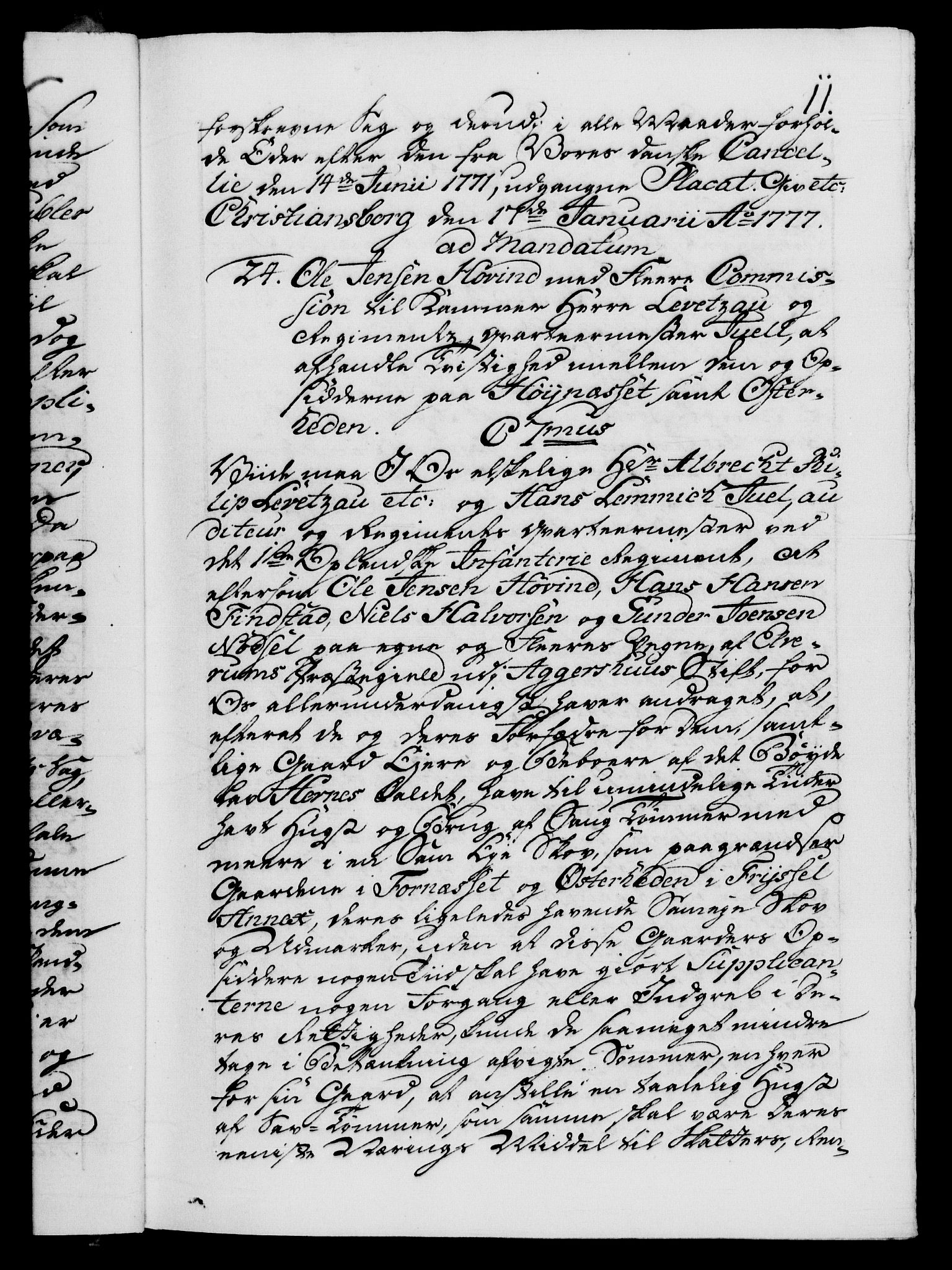 Danske Kanselli 1572-1799, AV/RA-EA-3023/F/Fc/Fca/Fcab/L0042: Norske tegnelser, 1777-1781, p. 11a
