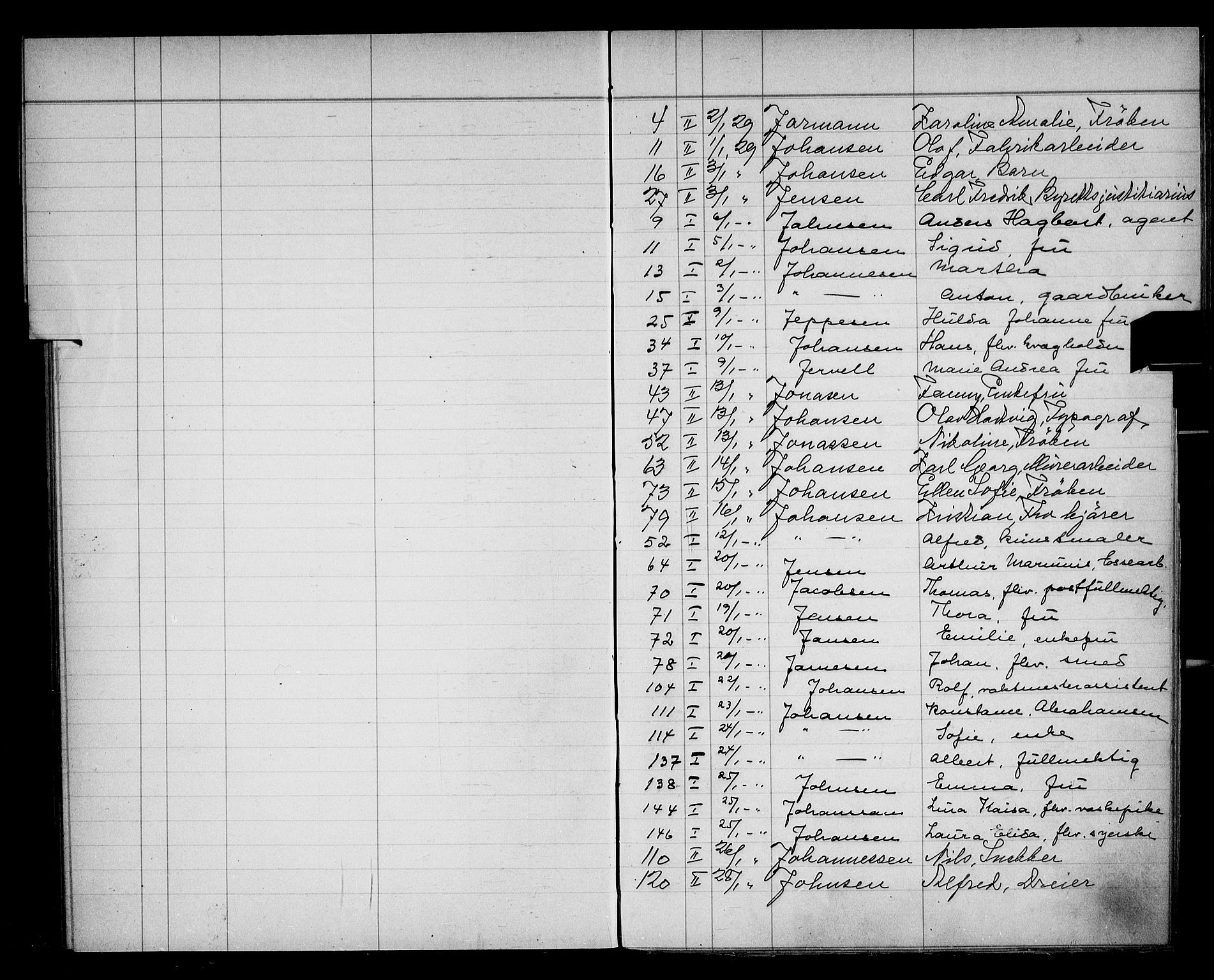 Oslo skifterett, AV/SAO-A-10383/F/Fa/Faa/L0029: Navneregister, 1929