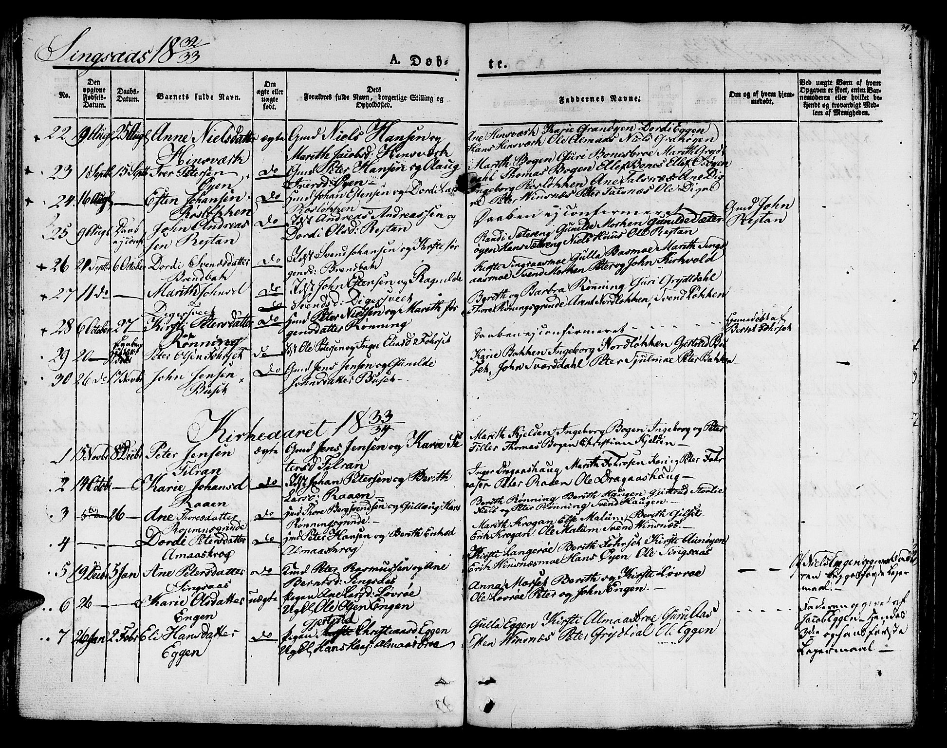 Ministerialprotokoller, klokkerbøker og fødselsregistre - Sør-Trøndelag, SAT/A-1456/685/L0958: Parish register (official) no. 685A04 /2, 1829-1845, p. 39