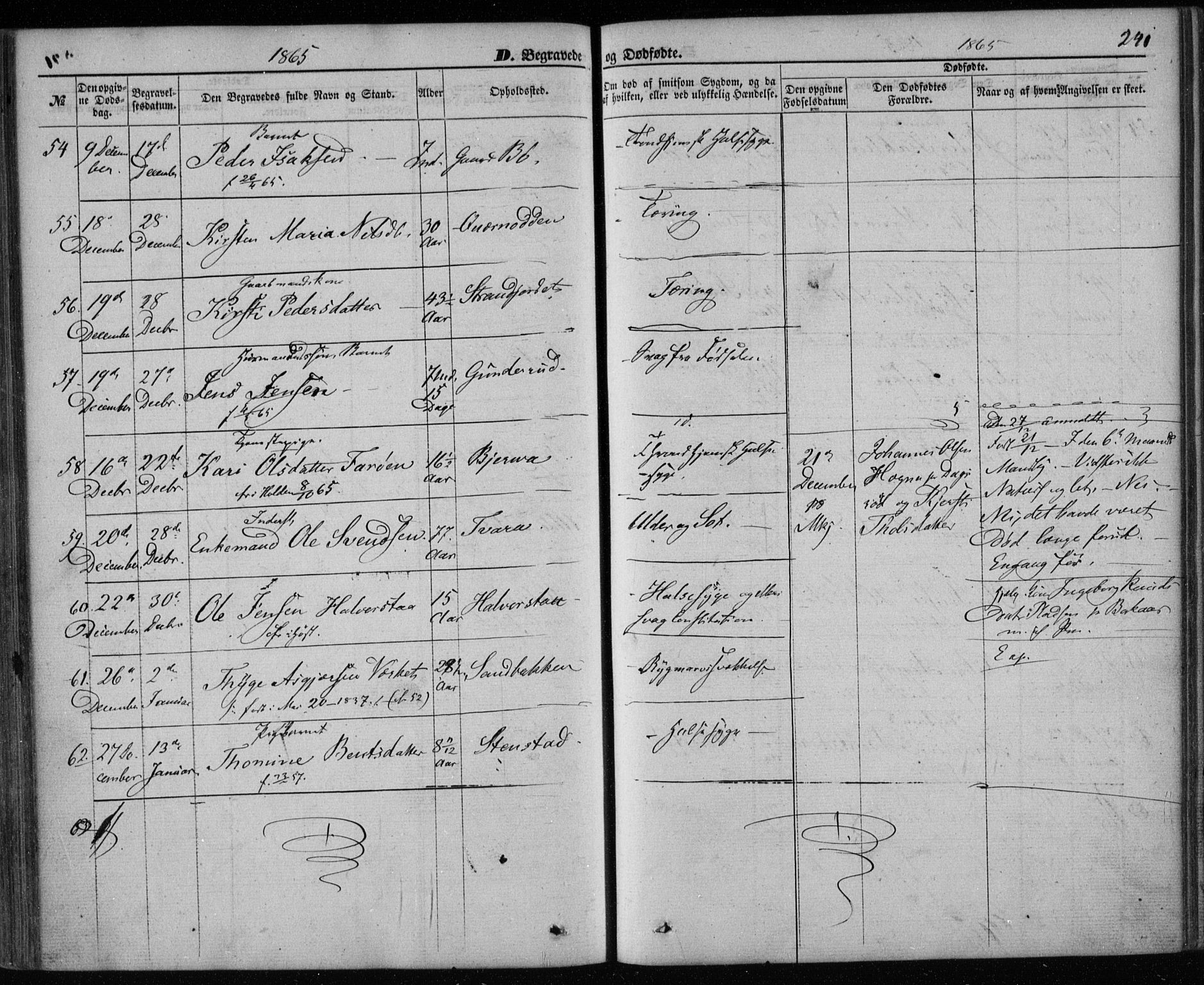 Holla kirkebøker, AV/SAKO-A-272/F/Fa/L0006: Parish register (official) no. 6, 1861-1869, p. 241