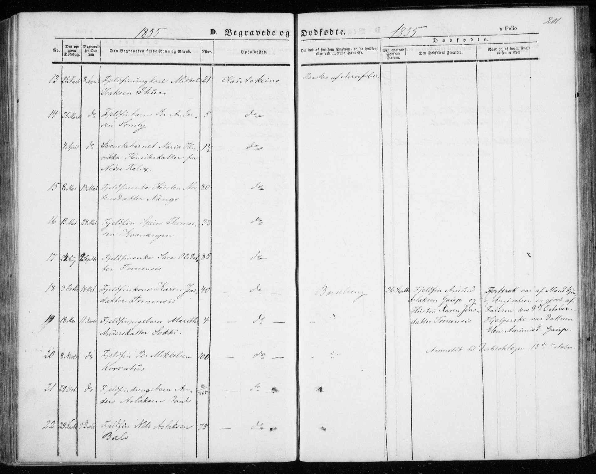 Kautokeino sokneprestembete, AV/SATØ-S-1340/H/Ha/L0002.kirke: Parish register (official) no. 2, 1843-1861, p. 201