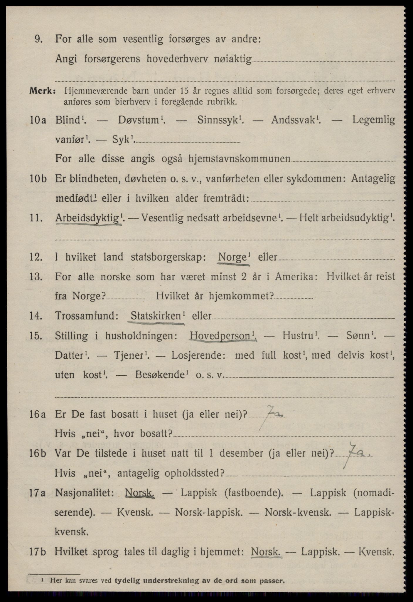 SAT, 1920 census for Rennebu, 1920, p. 2535