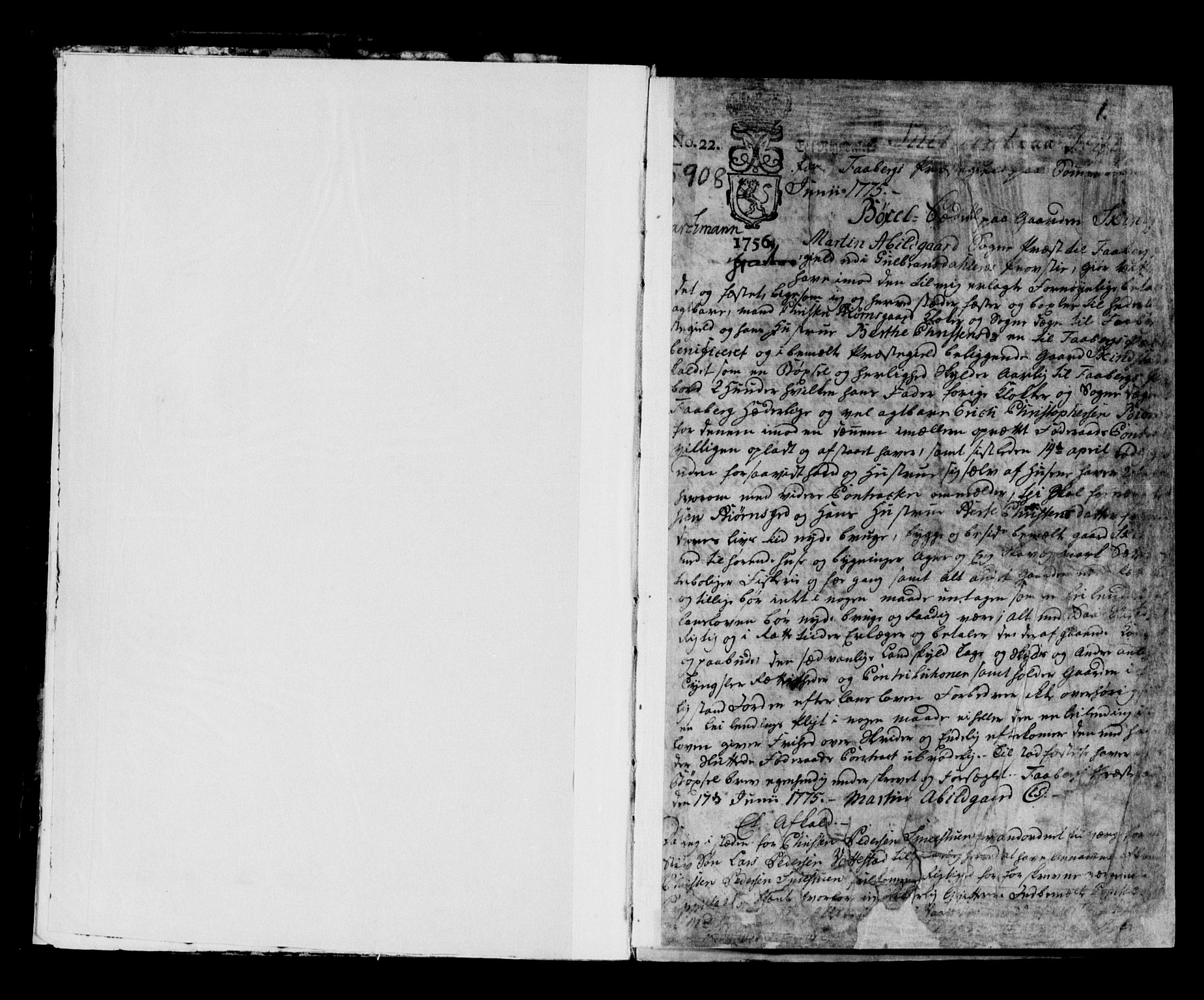 Sør-Gudbrandsdal tingrett, SAH/TING-004/H/Hb/Hba/L0004: Mortgage book no. I 4, 1756-1775, p. 1