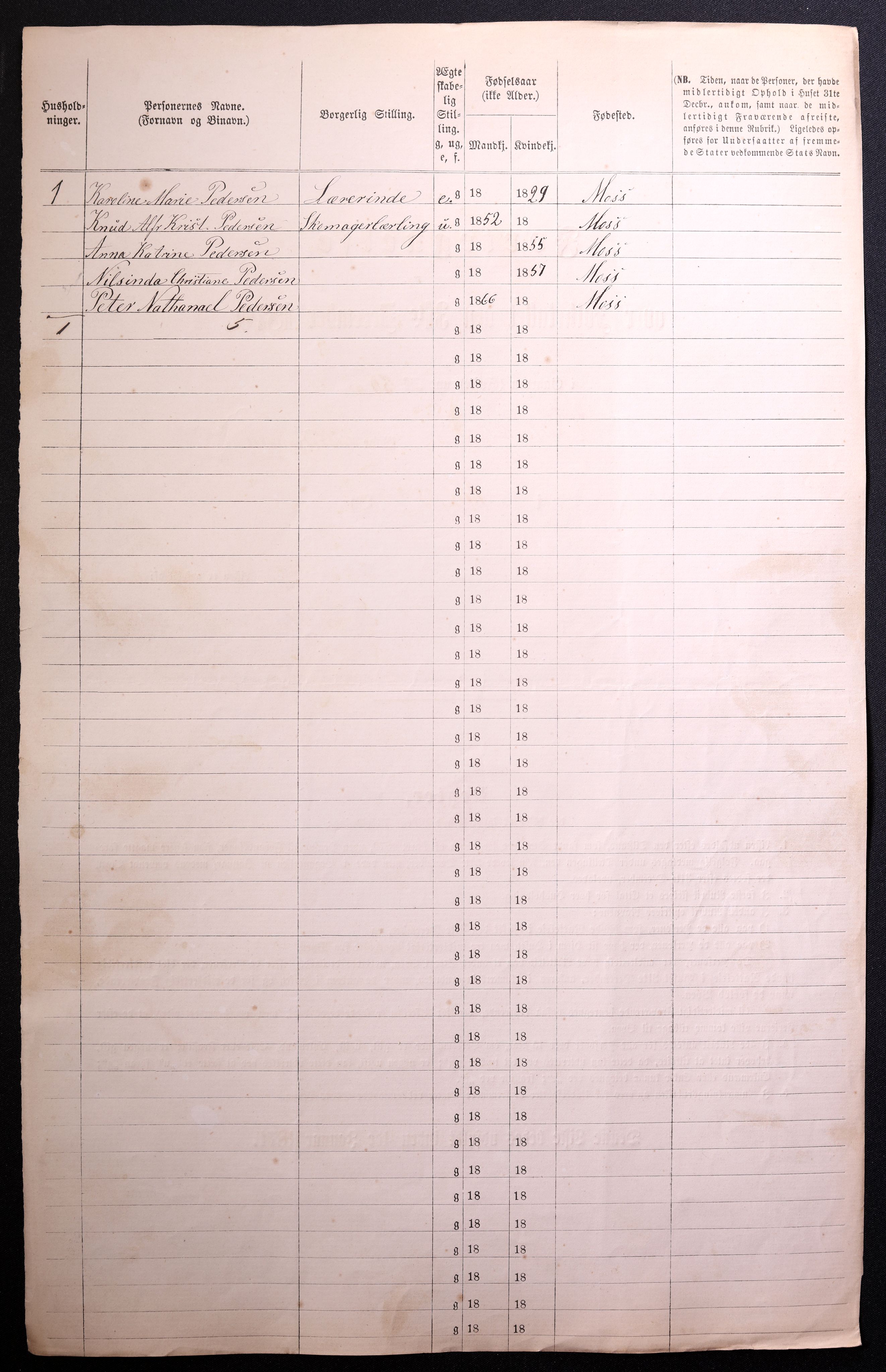 RA, 1870 census for 0104 Moss, 1870, p. 94