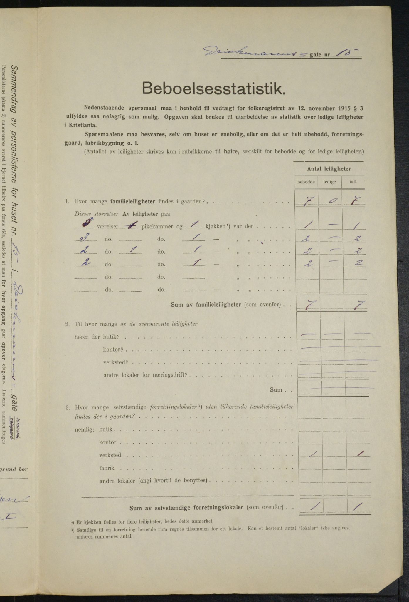 OBA, Municipal Census 1916 for Kristiania, 1916, p. 15723