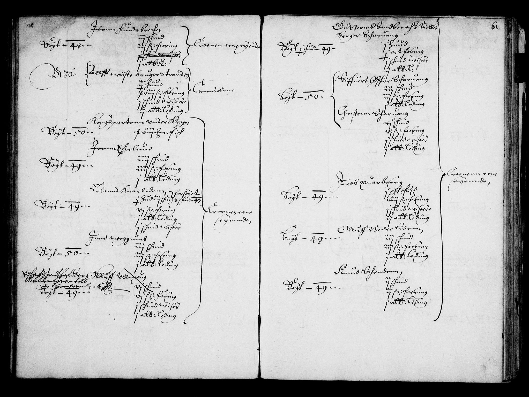 Rentekammeret inntil 1814, Realistisk ordnet avdeling, AV/RA-EA-4070/N/Na/L0001: [XI f]: Akershus stifts jordebok, 1652, p. 60b-61a