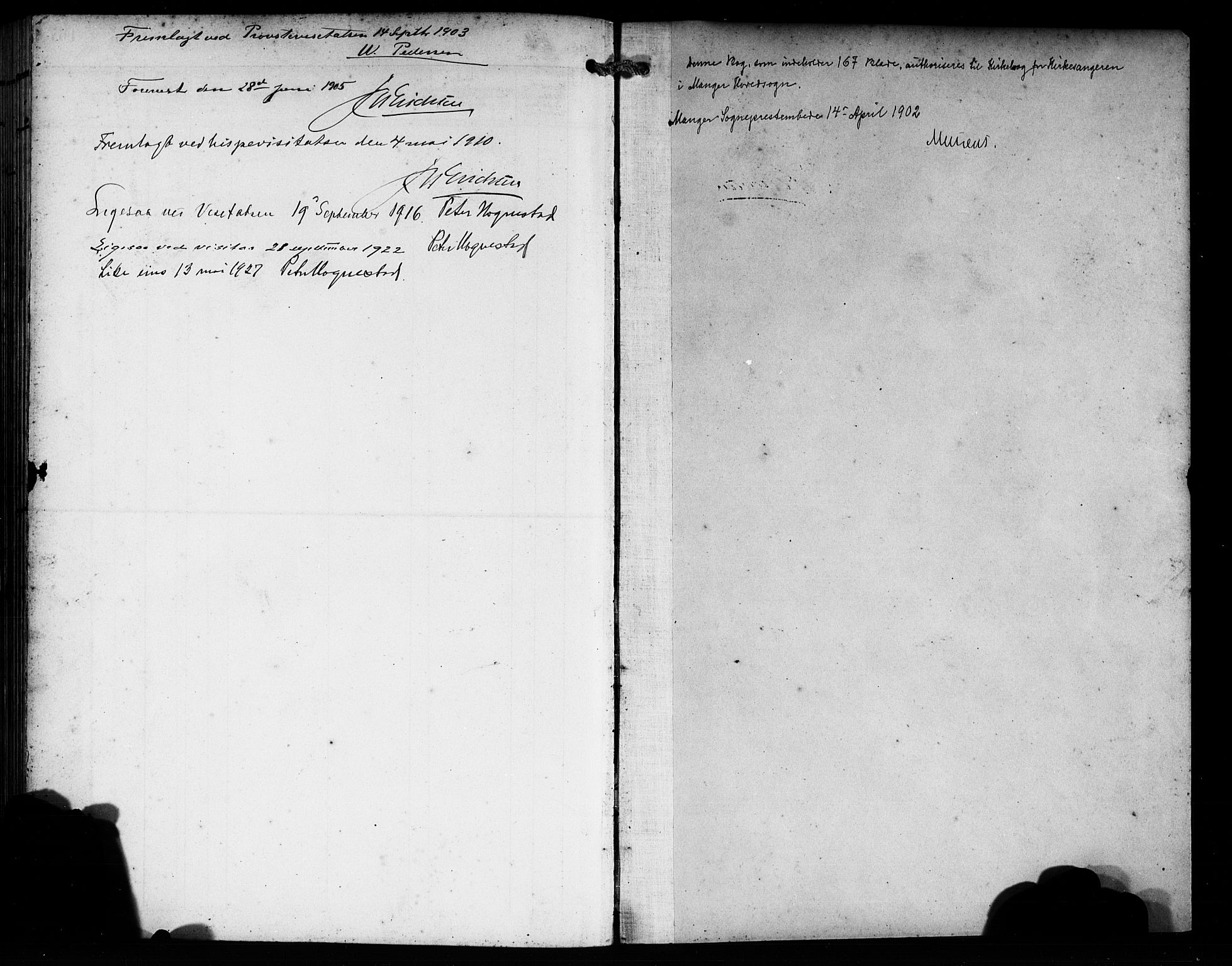 Manger sokneprestembete, AV/SAB-A-76801/H/Hab: Parish register (copy) no. A 2, 1902-1923, p. 156