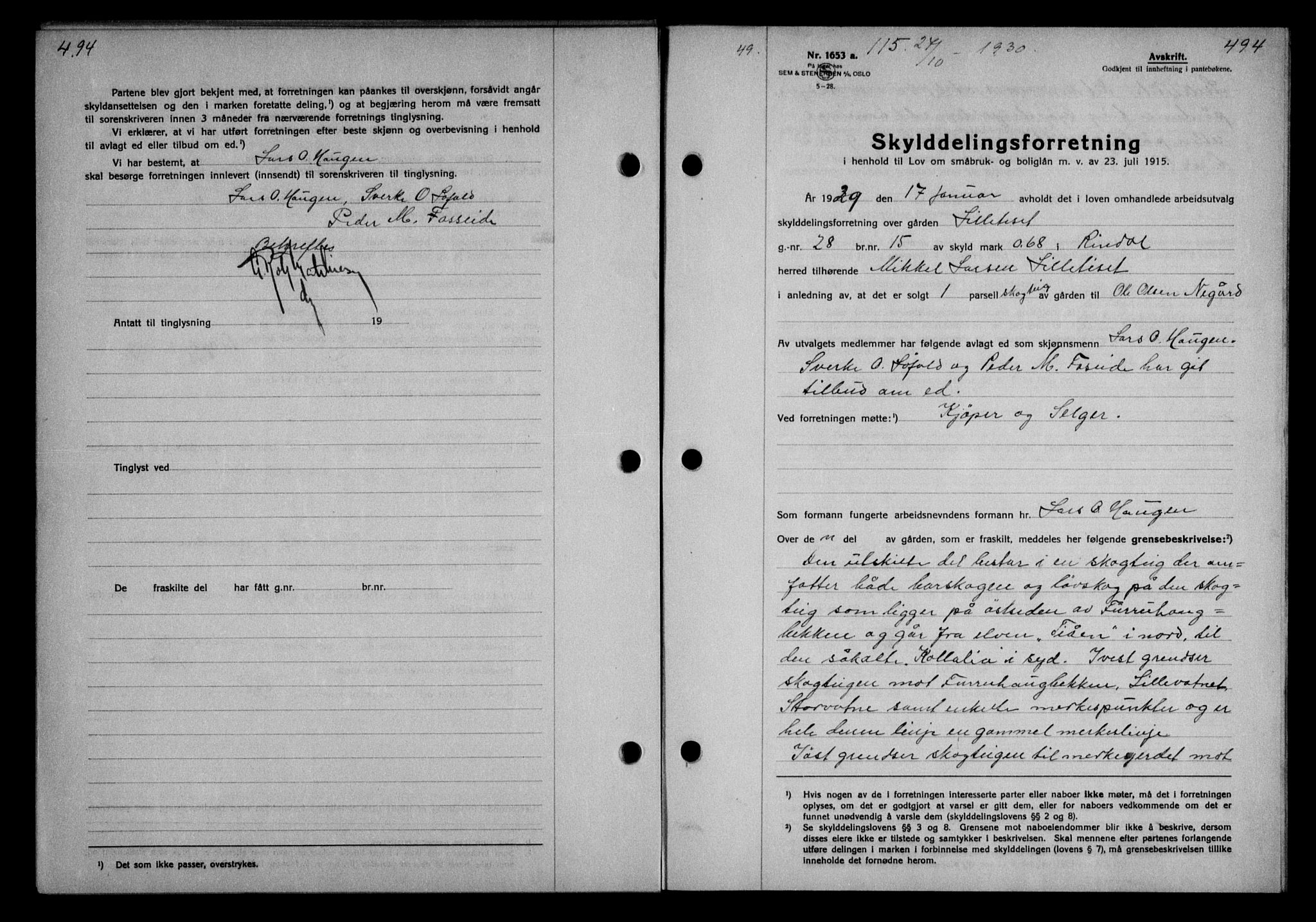 Nordmøre sorenskriveri, AV/SAT-A-4132/1/2/2Ca/L0070: Mortgage book no. 60, 1930-1930, Deed date: 27.10.1930