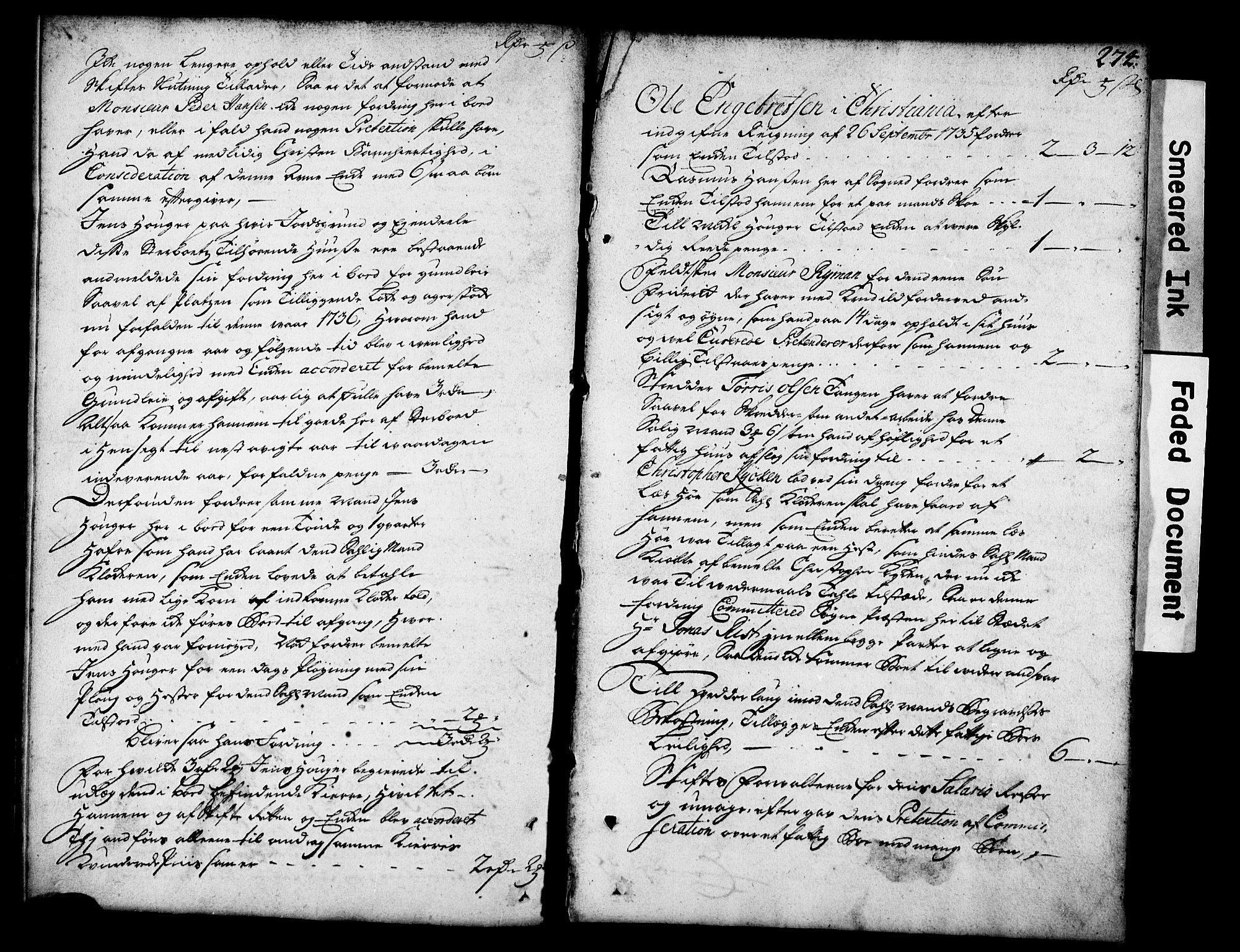 Den geistlige jurisdiksjon, AV/SAO-A-11097/G/Gd/Gdb/L0001: Skifteprotokoll, 1709-1736, p. 273b-274a