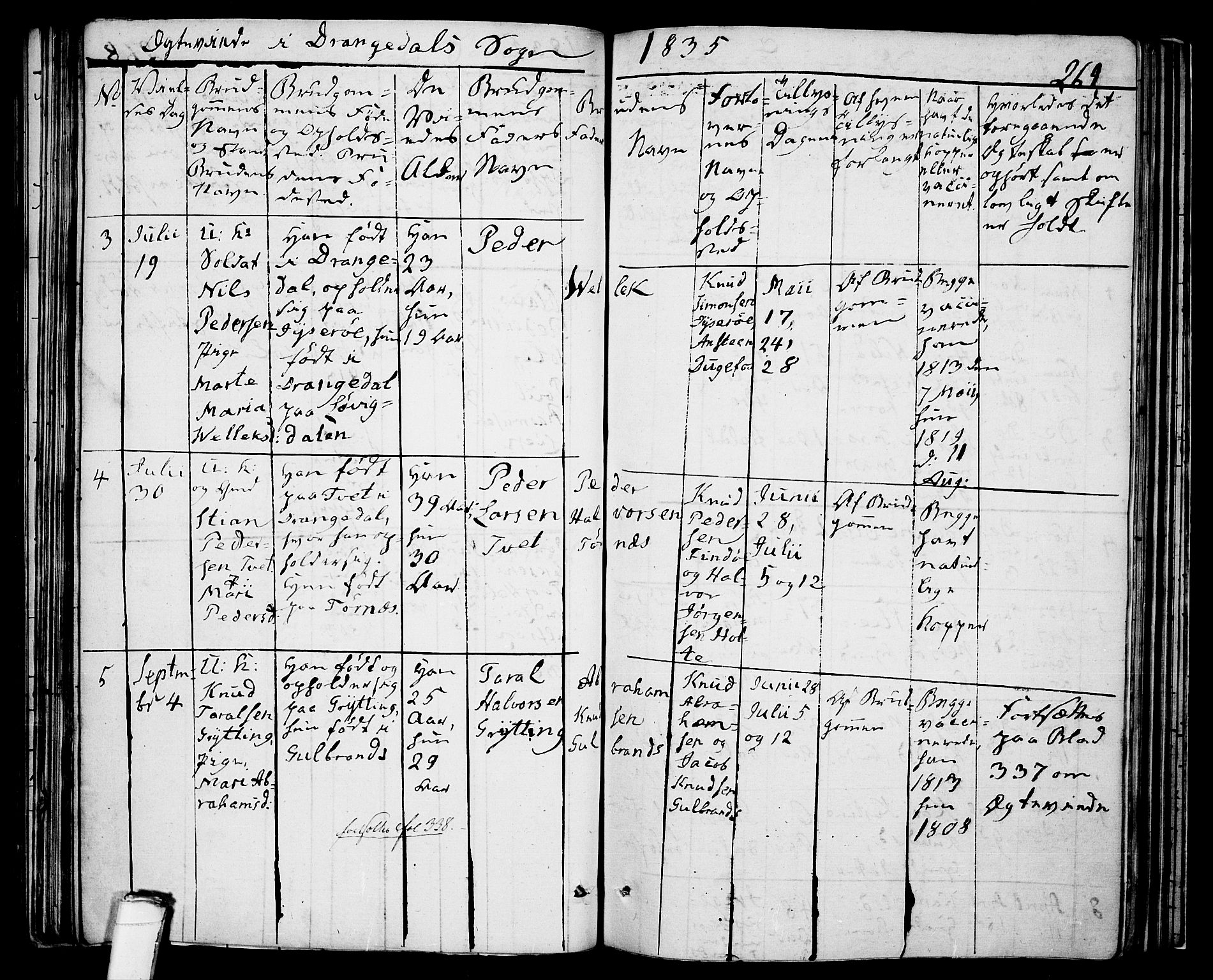 Drangedal kirkebøker, AV/SAKO-A-258/F/Fa/L0006: Parish register (official) no. 6, 1831-1837, p. 269