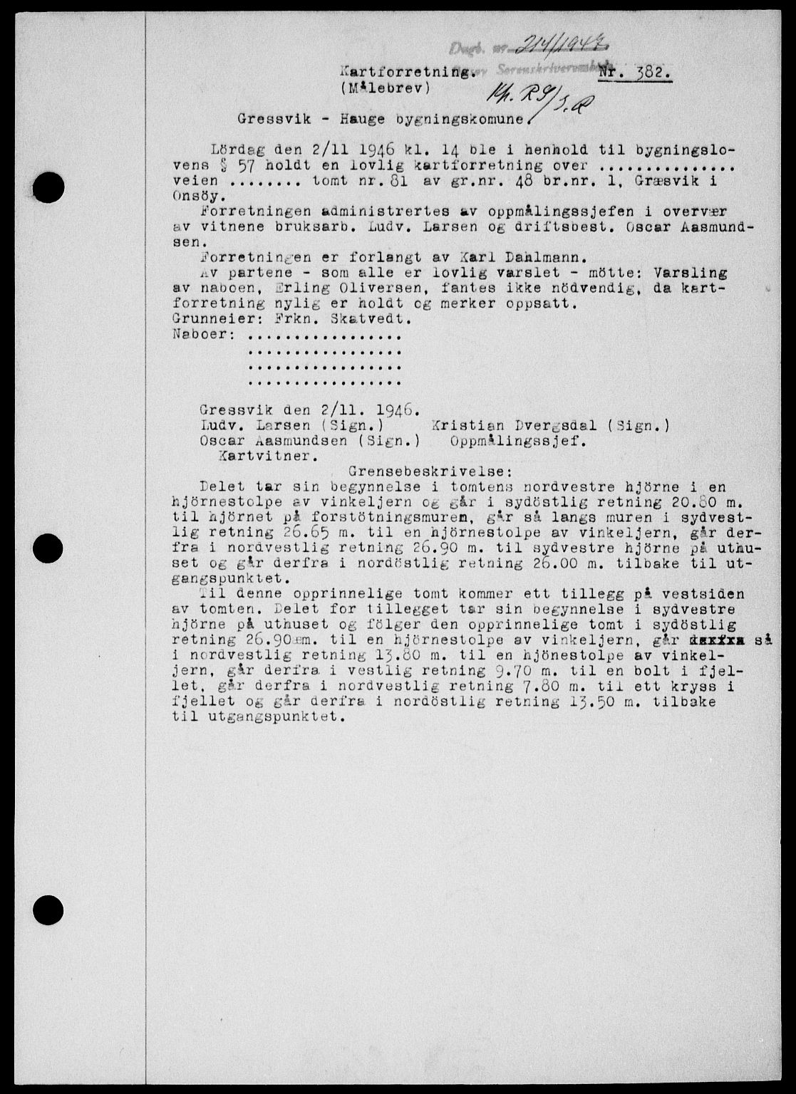 Onsøy sorenskriveri, SAO/A-10474/G/Ga/Gab/L0018: Mortgage book no. II A-18, 1946-1947, Diary no: : 214/1947