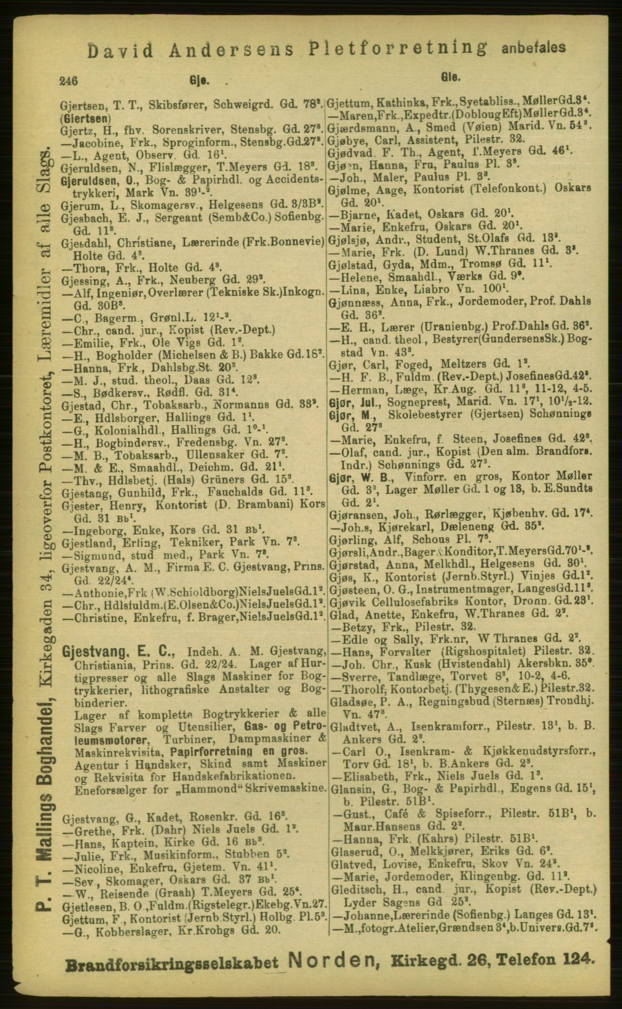 Kristiania/Oslo adressebok, PUBL/-, 1898, p. 246