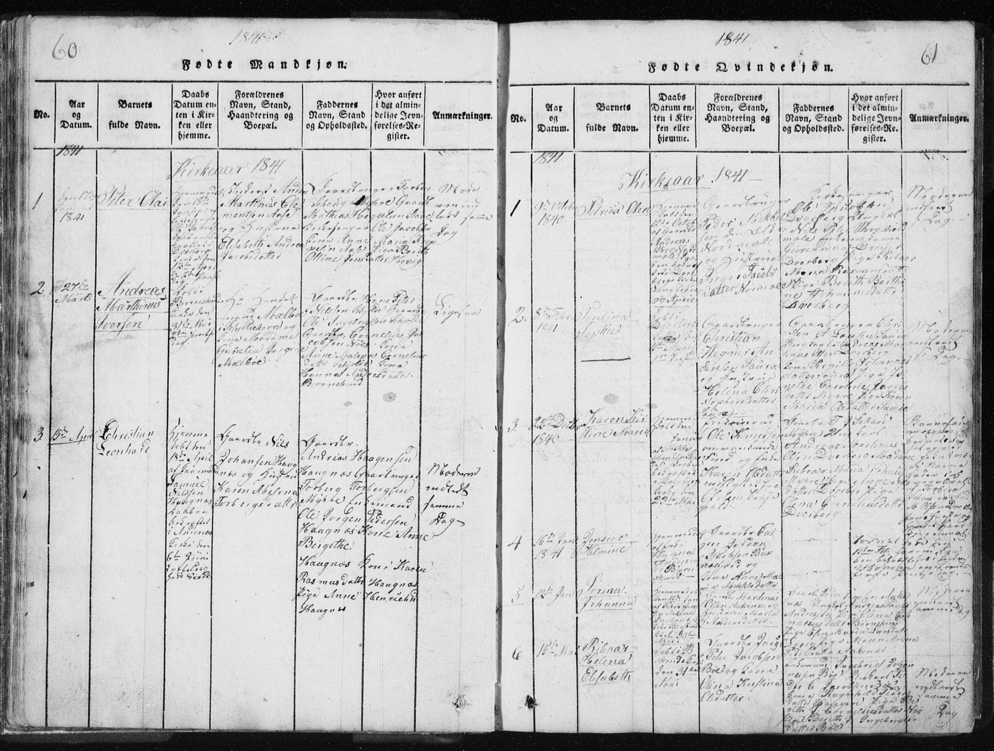 Ministerialprotokoller, klokkerbøker og fødselsregistre - Nordland, SAT/A-1459/897/L1411: Parish register (copy) no. 897C01, 1820-1866, p. 60-61