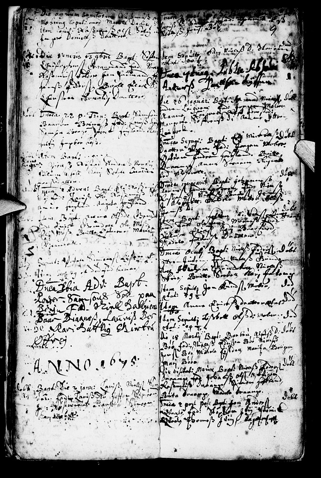 Os sokneprestembete, SAB/A-99929: Parish register (official) no. A 1, 1669-1722, p. 9