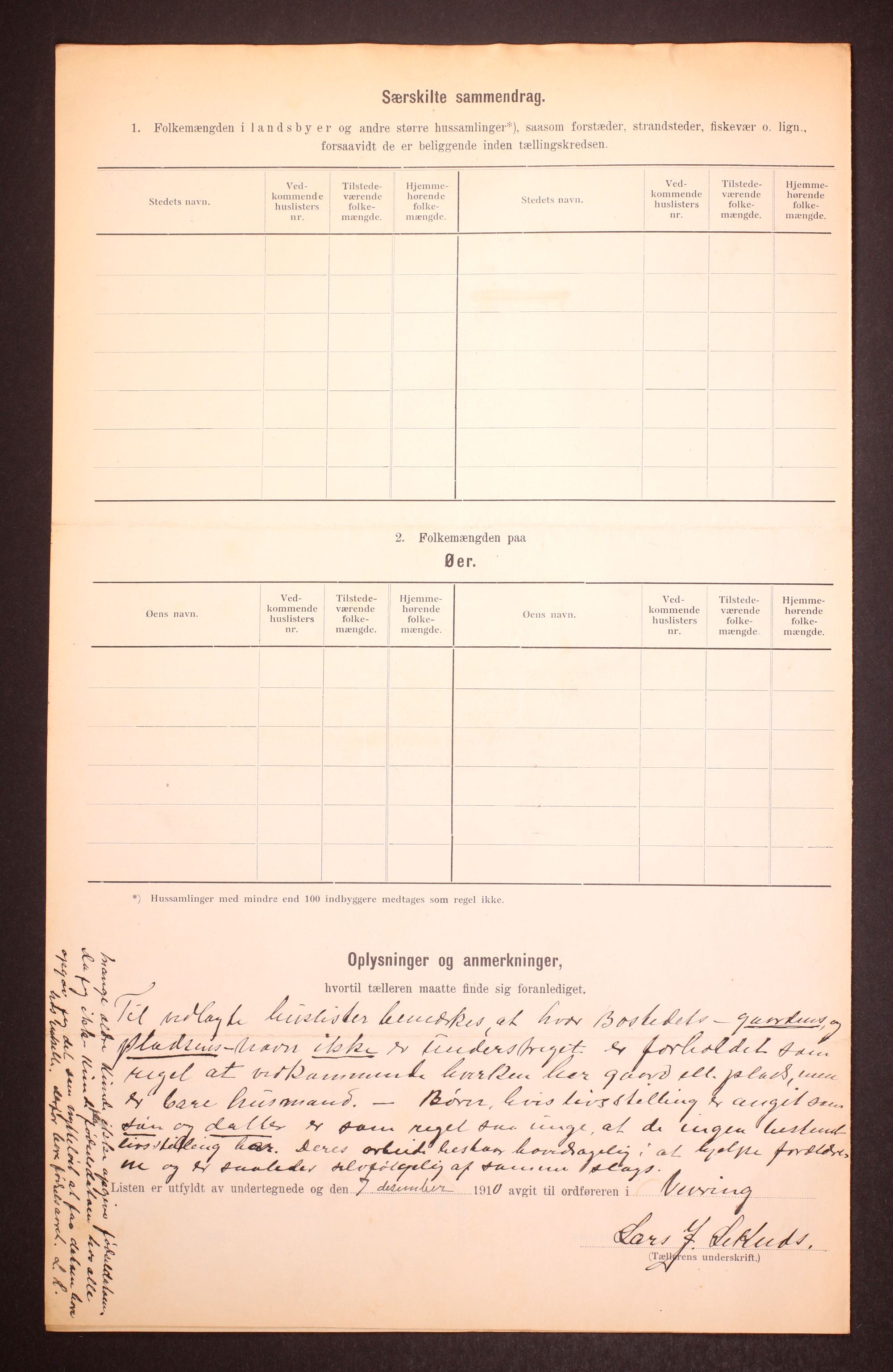 RA, 1910 census for Vevring, 1910, p. 6