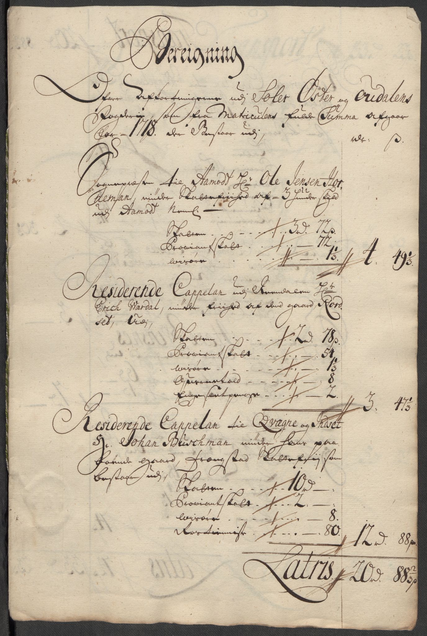 Rentekammeret inntil 1814, Reviderte regnskaper, Fogderegnskap, AV/RA-EA-4092/R13/L0857: Fogderegnskap Solør, Odal og Østerdal, 1718, p. 284