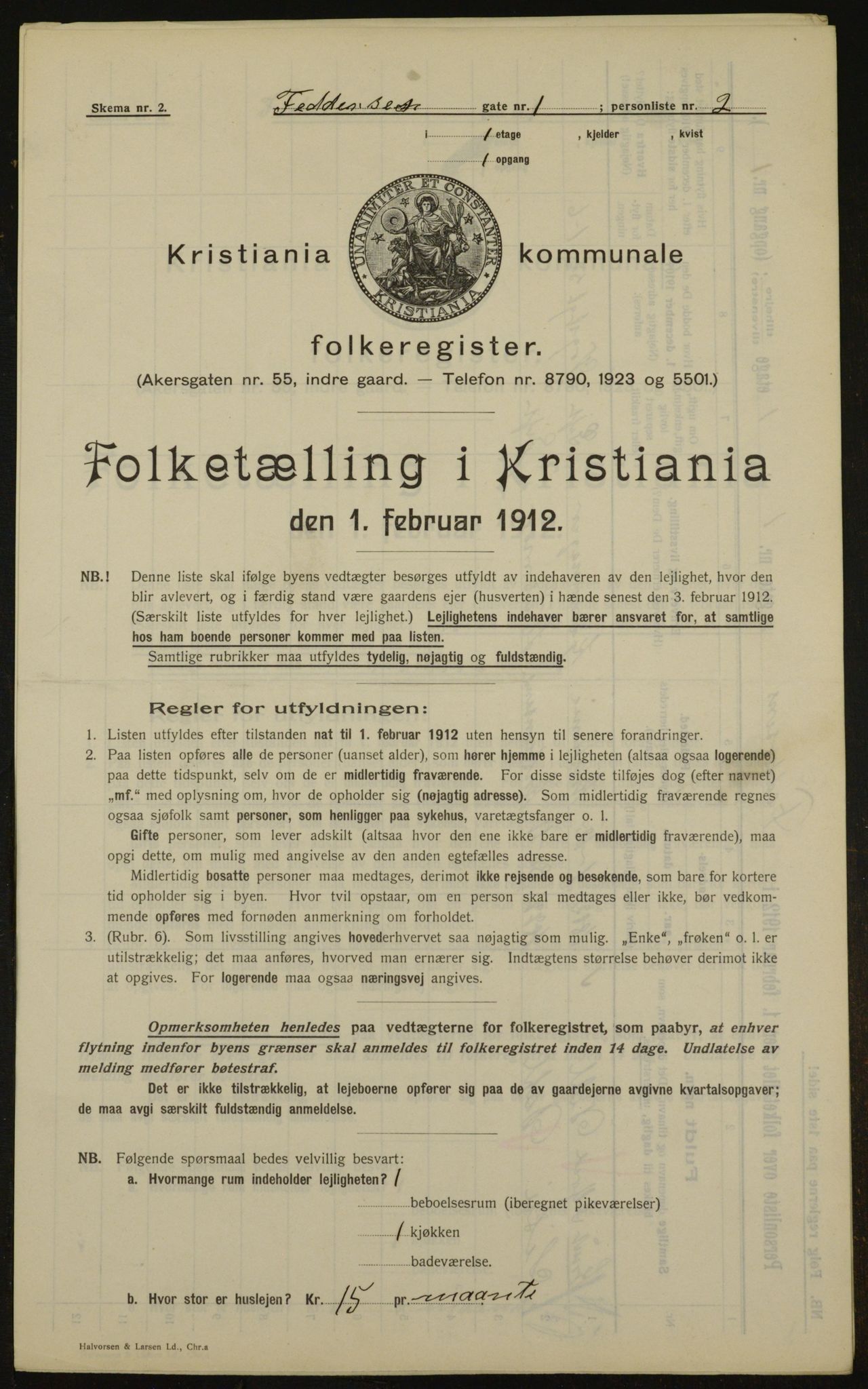 OBA, Municipal Census 1912 for Kristiania, 1912, p. 23980