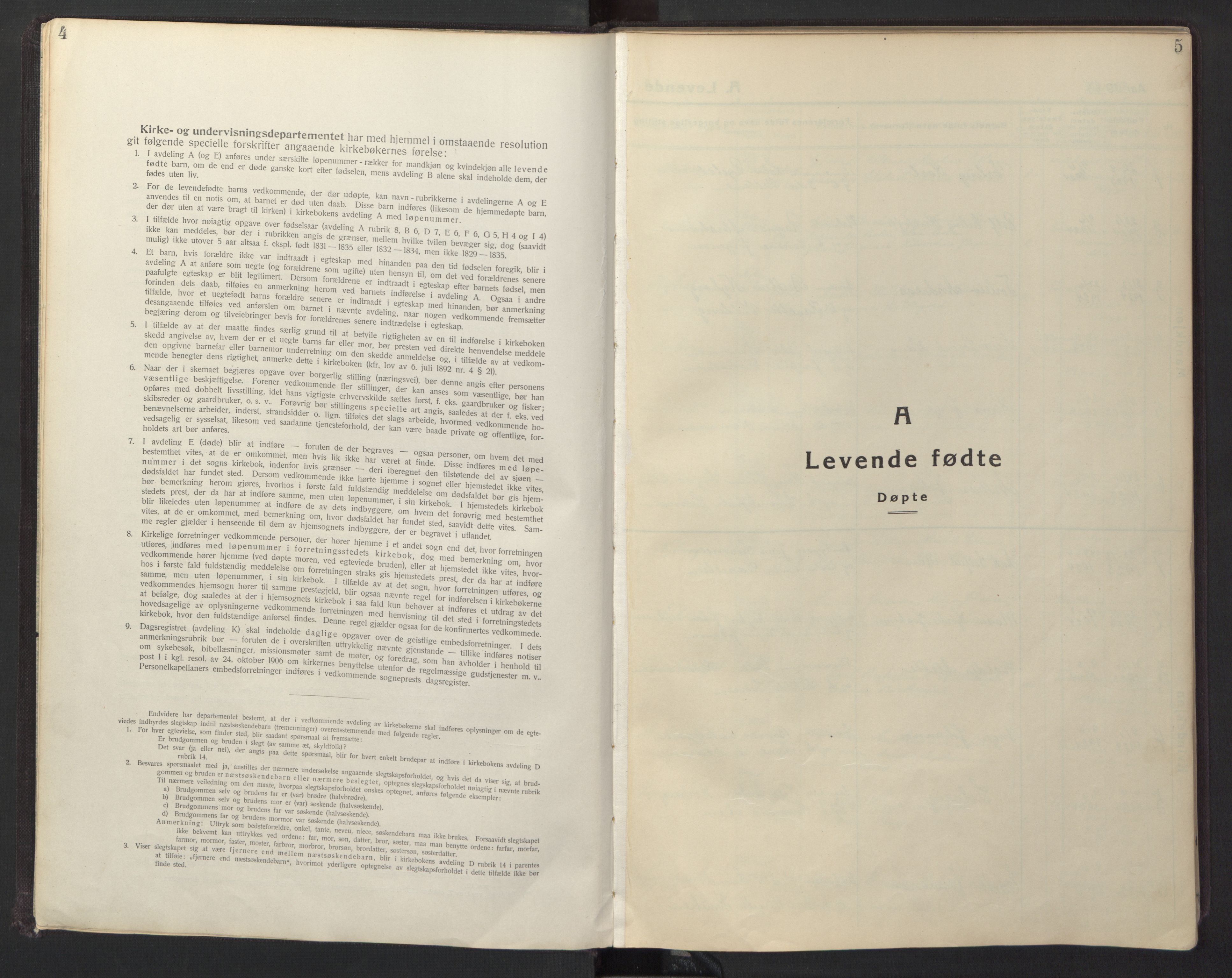 Ministerialprotokoller, klokkerbøker og fødselsregistre - Nordland, SAT/A-1459/866/L0960: Parish register (copy) no. 866C09, 1924-1947, p. 4-5