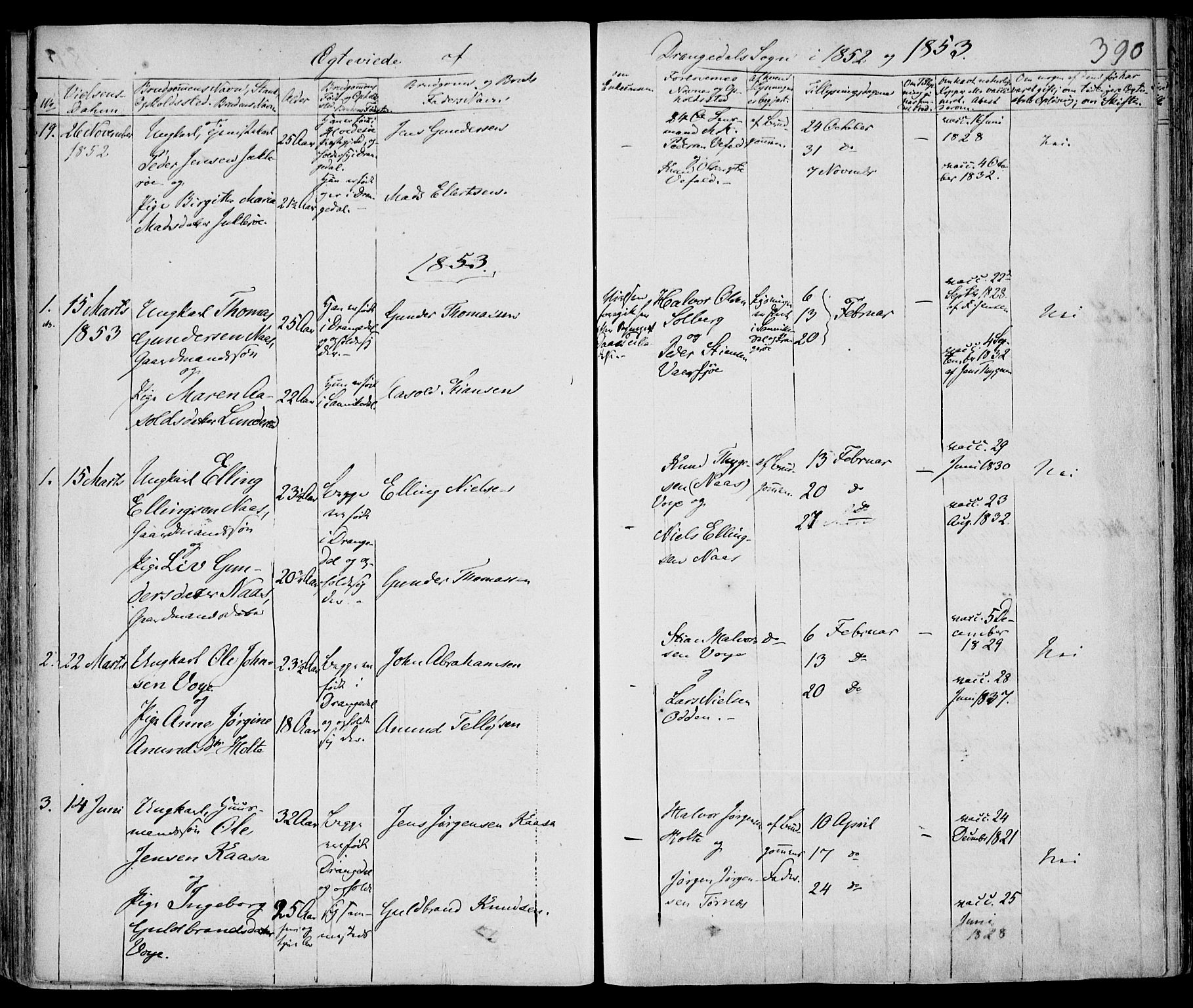 Drangedal kirkebøker, SAKO/A-258/F/Fa/L0007a: Parish register (official) no. 7a, 1837-1856, p. 390
