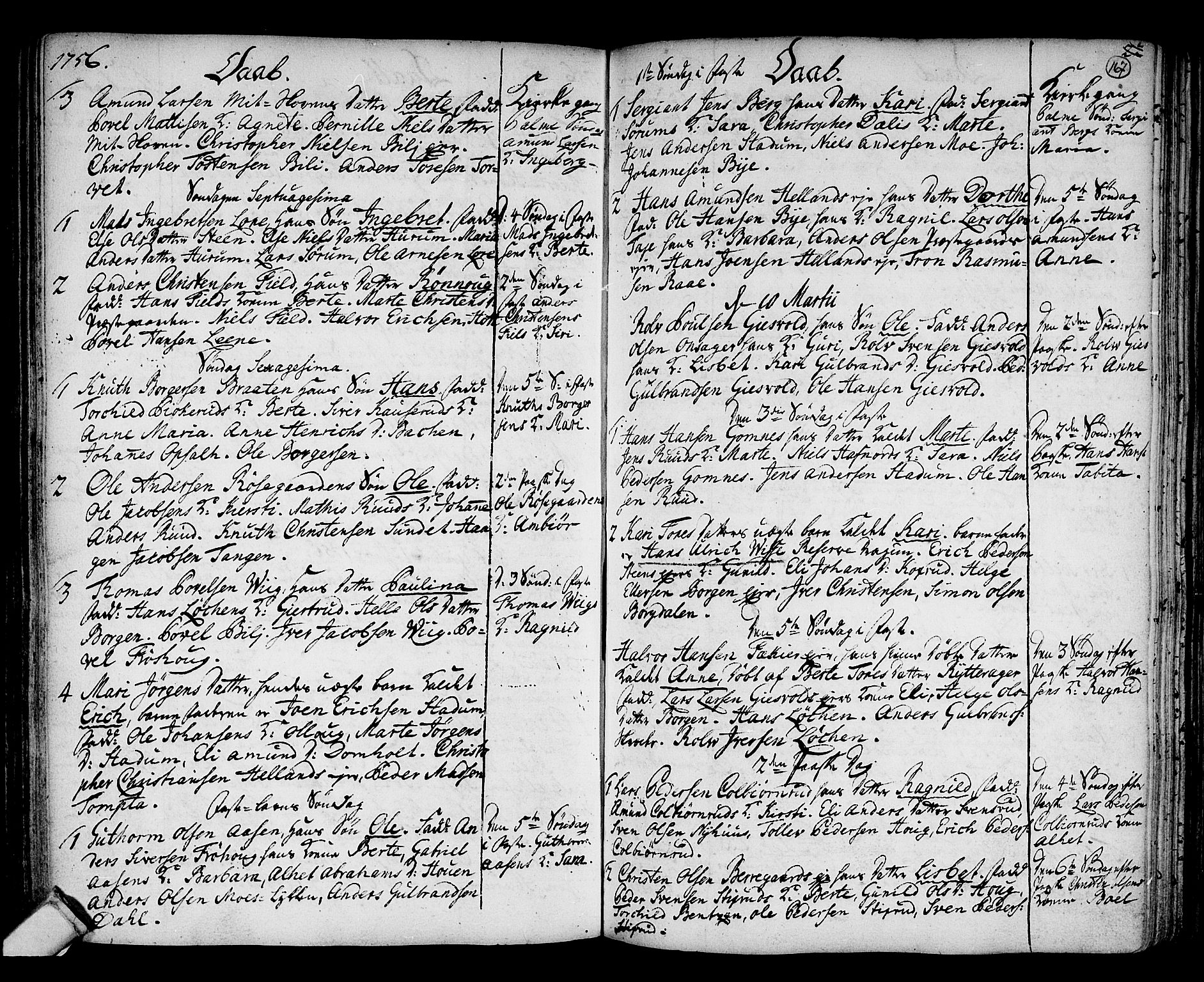 Hole kirkebøker, SAKO/A-228/F/Fa/L0001: Parish register (official) no. I 1, 1716-1765, p. 167