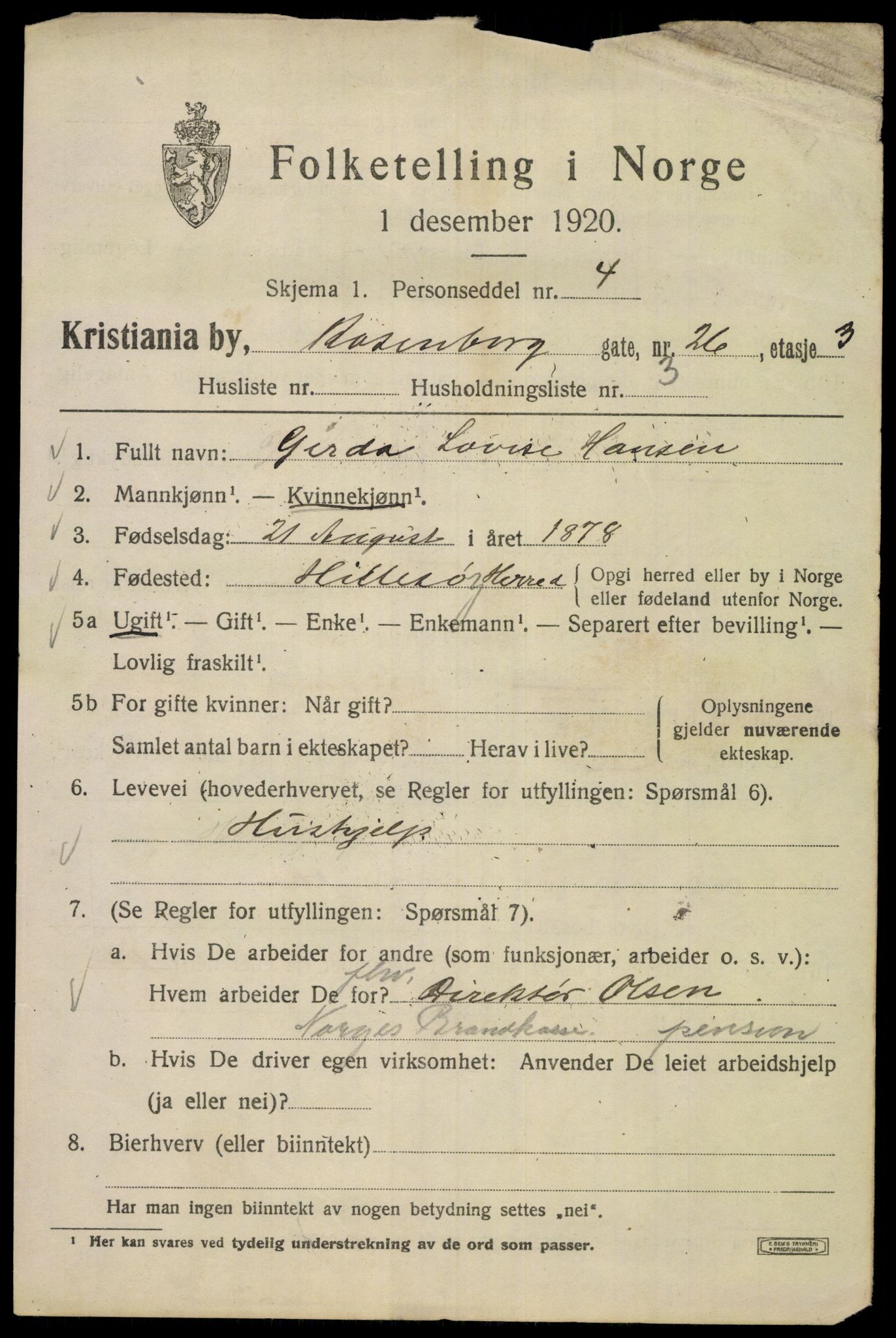 SAO, 1920 census for Kristiania, 1920, p. 465229