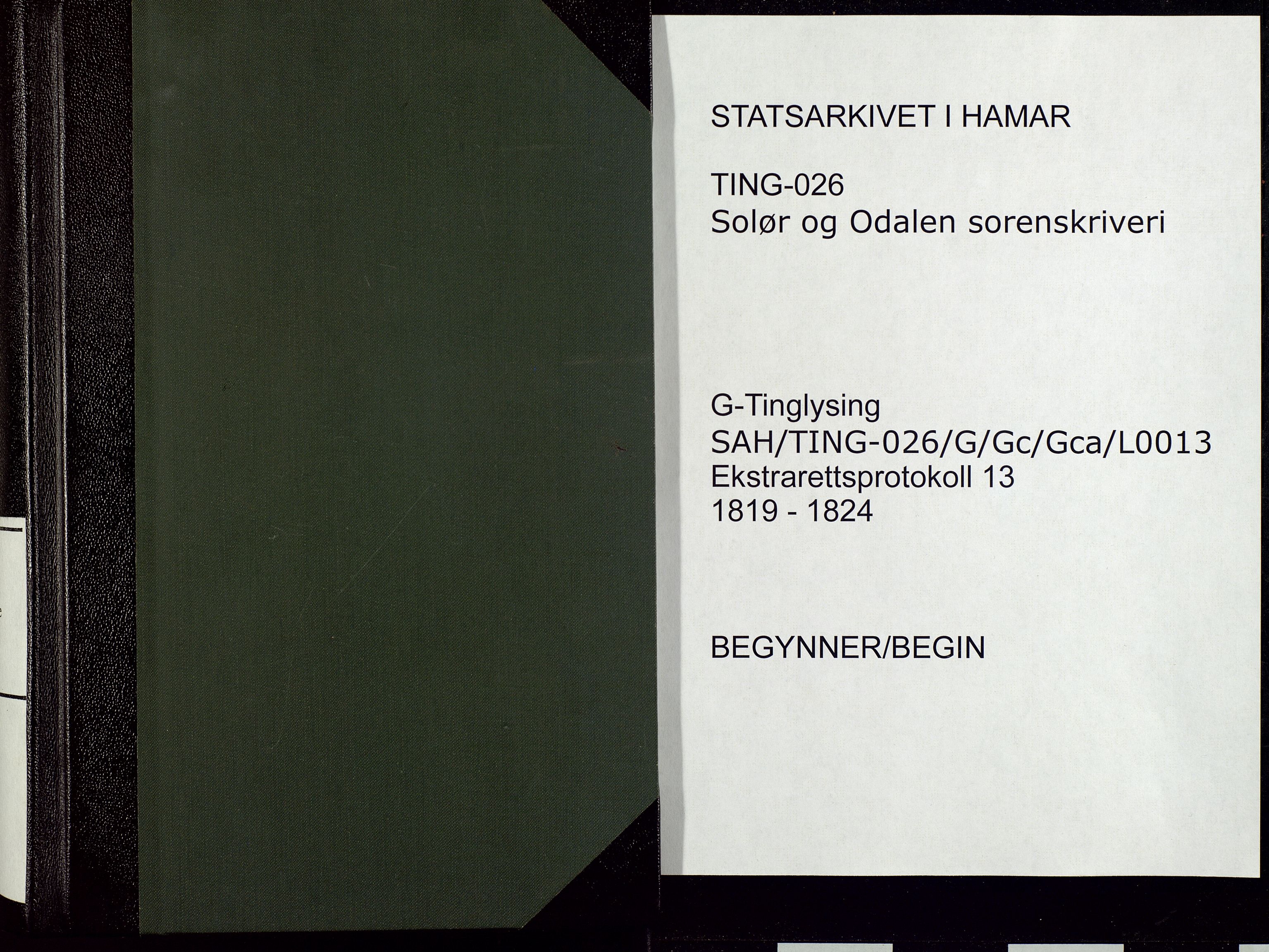 Solør og Odalen sorenskriveri, AV/SAH-TING-026/G/Gc/Gca/L0013: Justis- og politisaker, 1819-1824