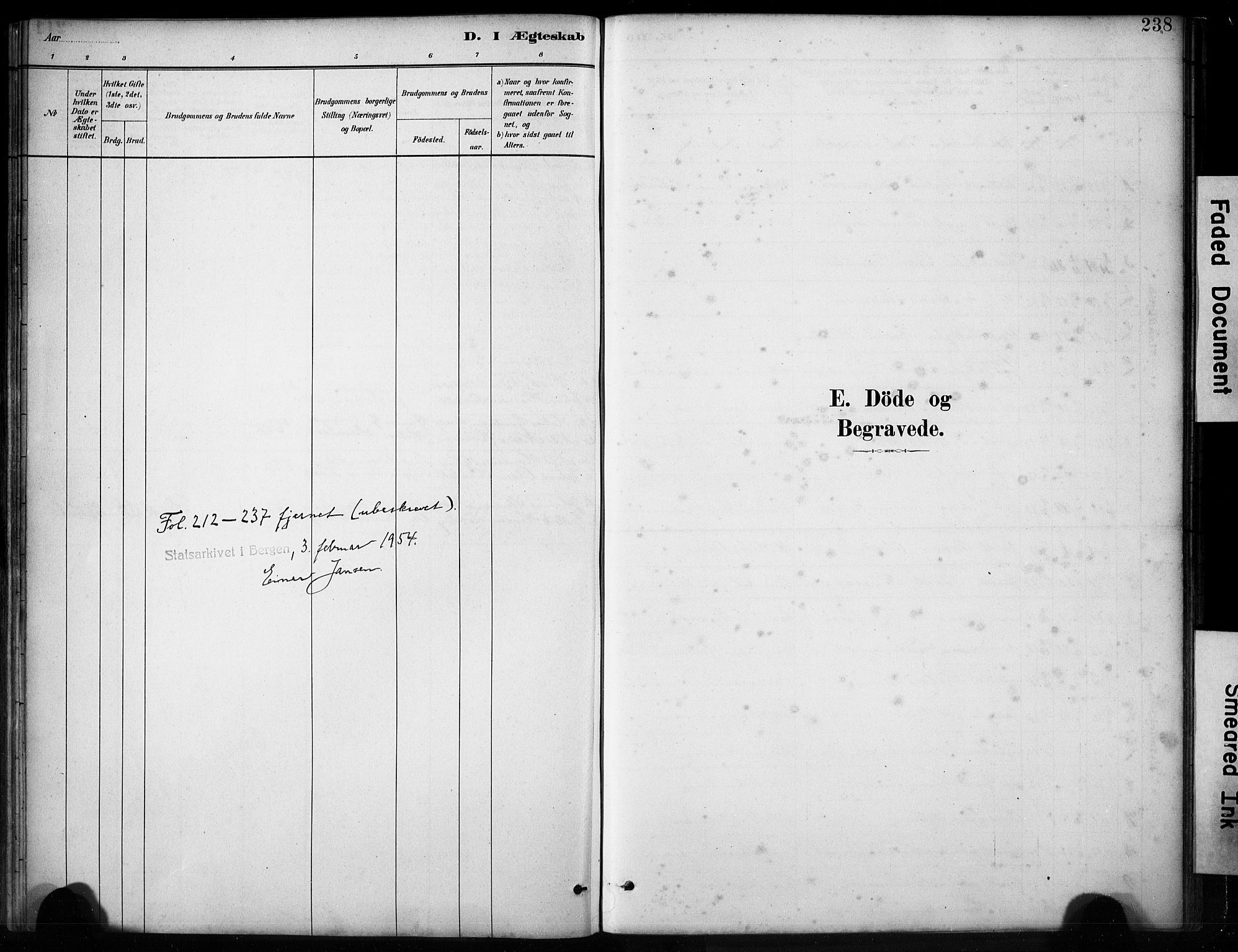 Finnås sokneprestembete, SAB/A-99925/H/Ha/Hab/Habb/L0003: Parish register (copy) no. B 3, 1882-1897, p. 238