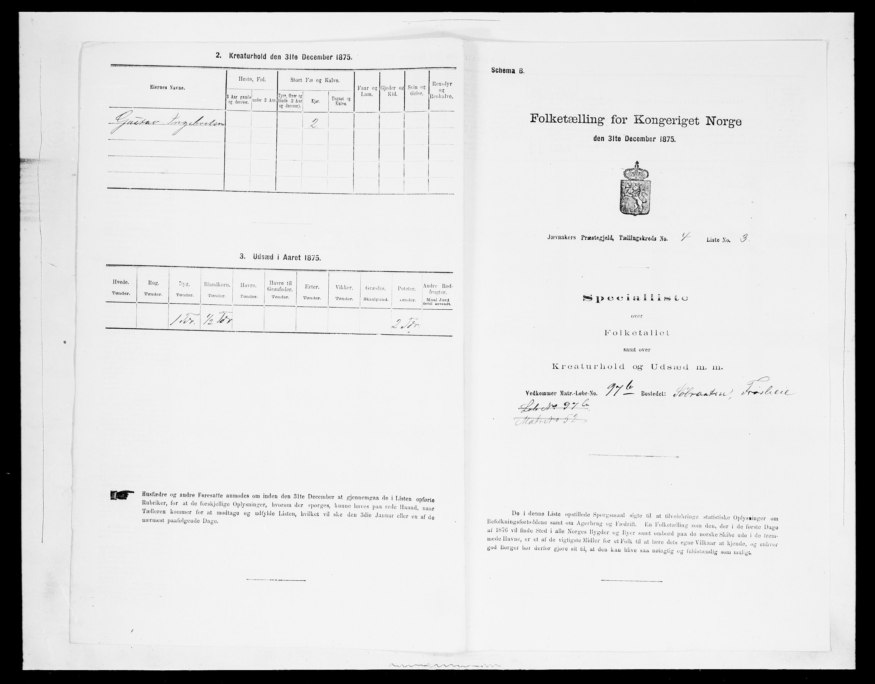 SAH, 1875 census for 0532P Jevnaker, 1875, p. 615