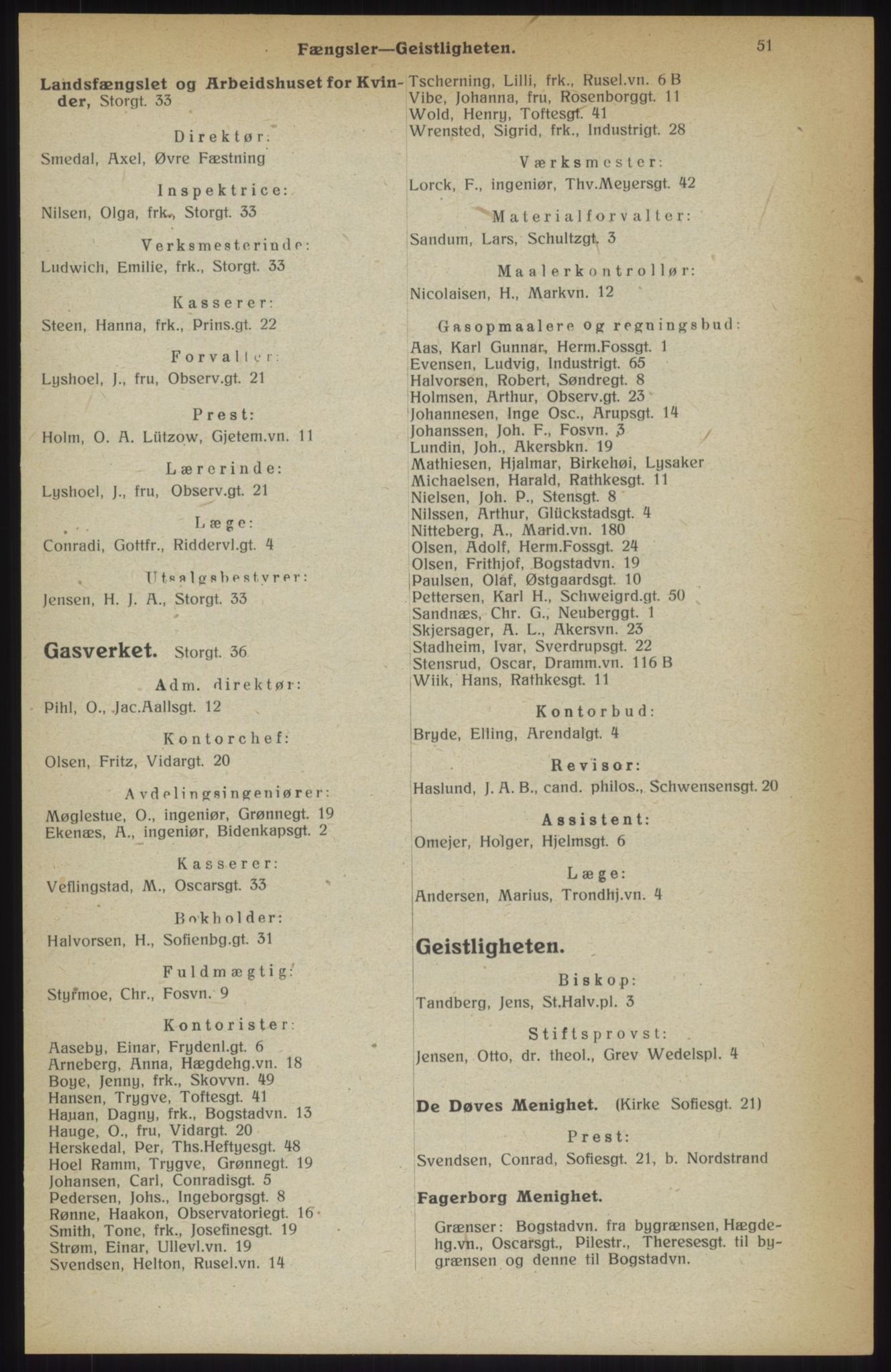 Kristiania/Oslo adressebok, PUBL/-, 1914, p. 51