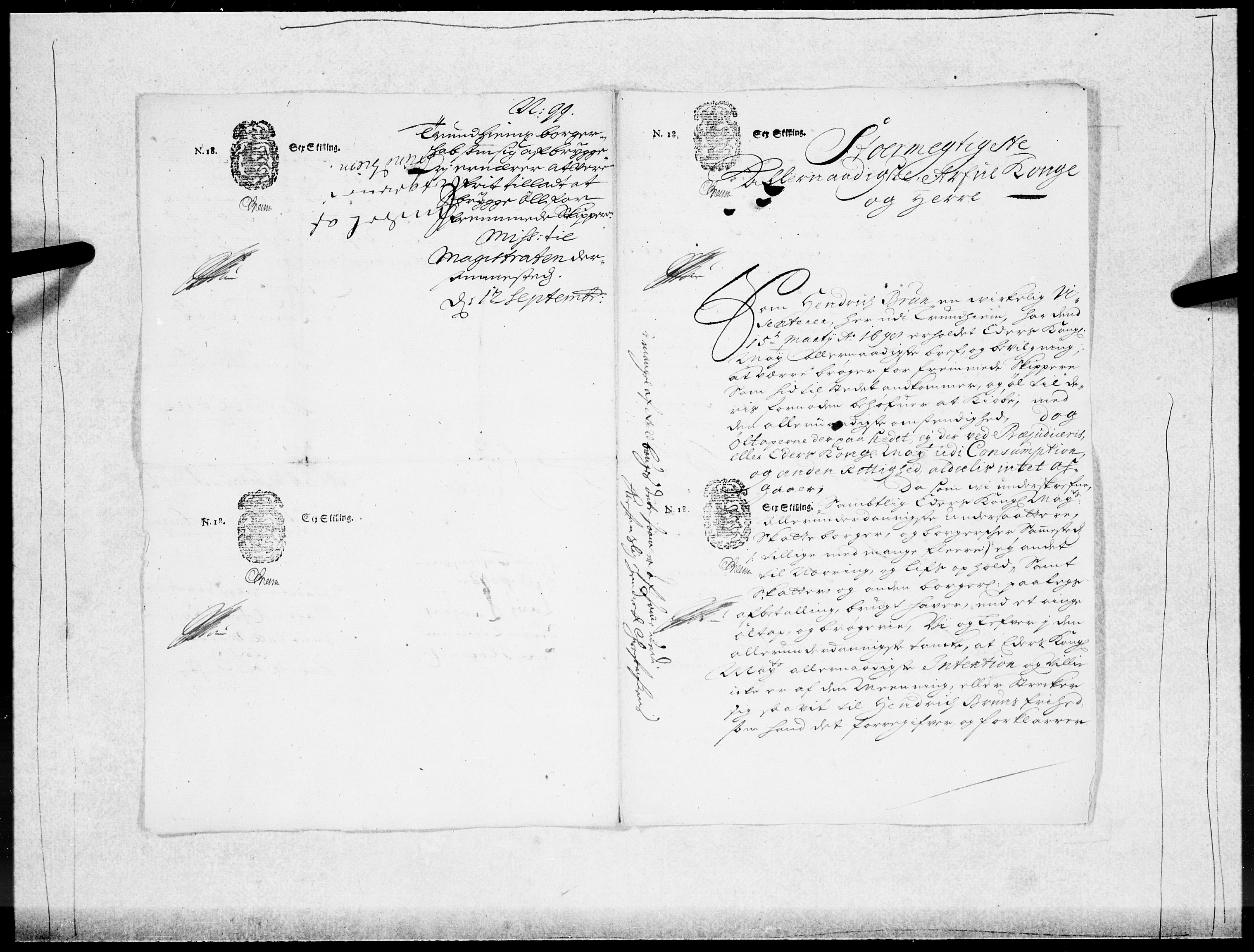 Danske Kanselli 1572-1799, RA/EA-3023/F/Fc/Fcc/Fcca/L0049: Norske innlegg 1572-1799, 1699-1700, p. 39