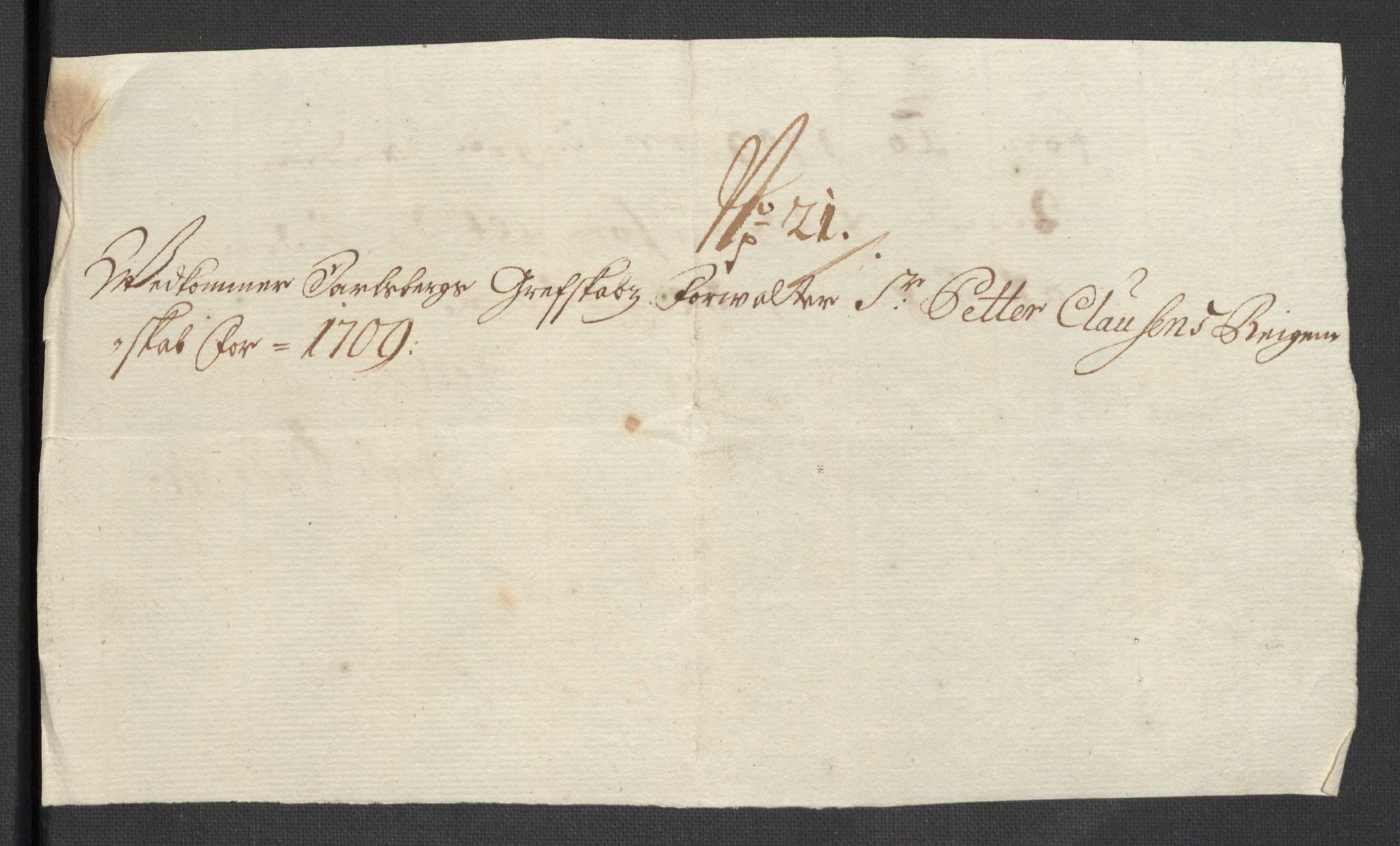 Rentekammeret inntil 1814, Reviderte regnskaper, Fogderegnskap, AV/RA-EA-4092/R32/L1874: Fogderegnskap Jarlsberg grevskap, 1709, p. 176