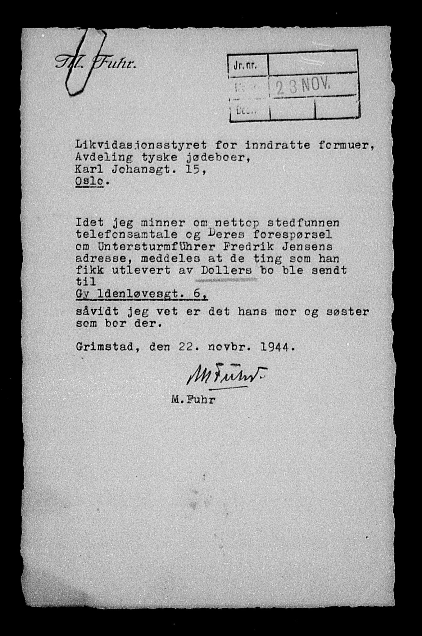 Justisdepartementet, Tilbakeføringskontoret for inndratte formuer, AV/RA-S-1564/H/Hc/Hcd/L0993: --, 1945-1947, p. 631